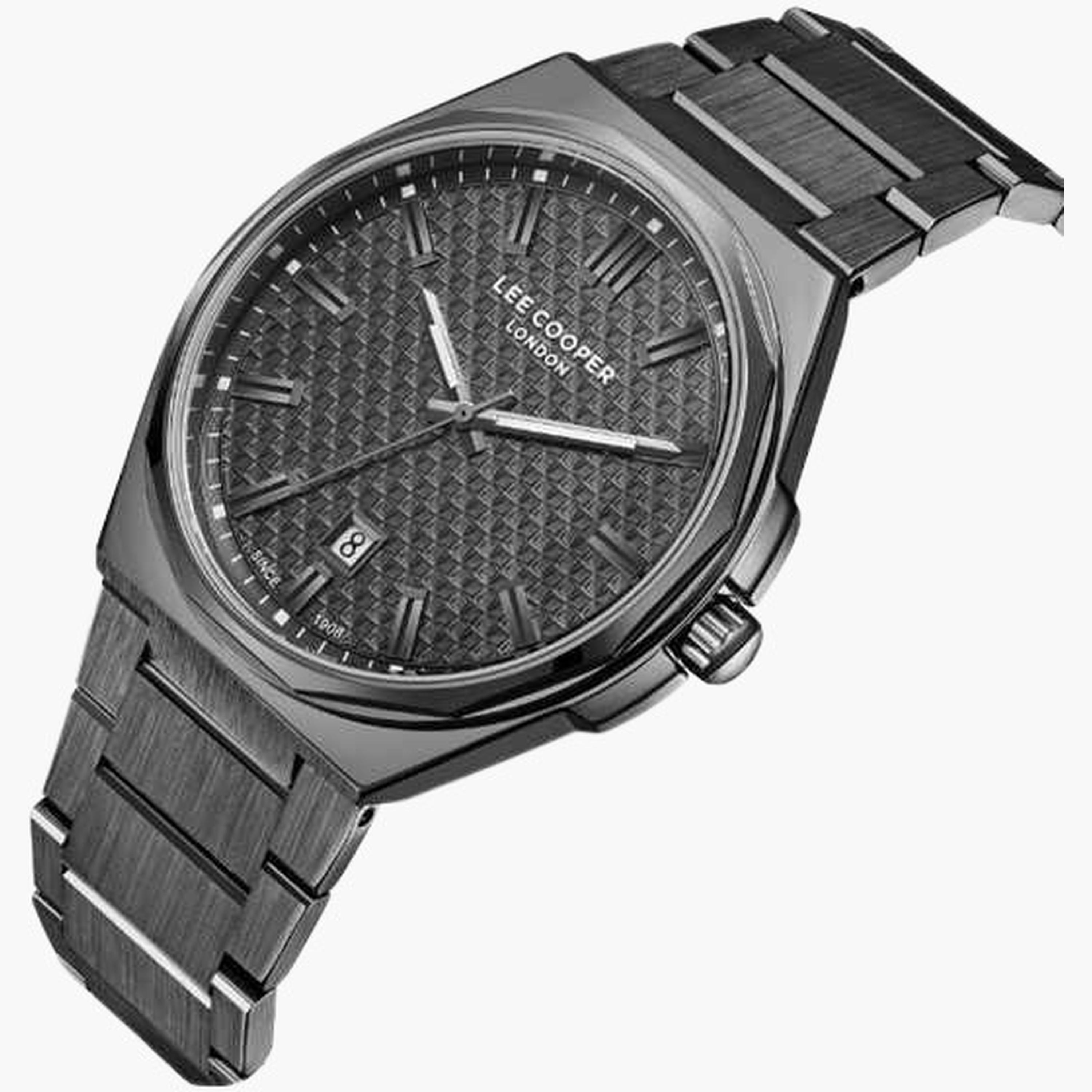 Lee Cooper Men's 42MM Black Analog Metal Strap Watch | LC08031.060-men-watchesandjewellery-watches-image-2