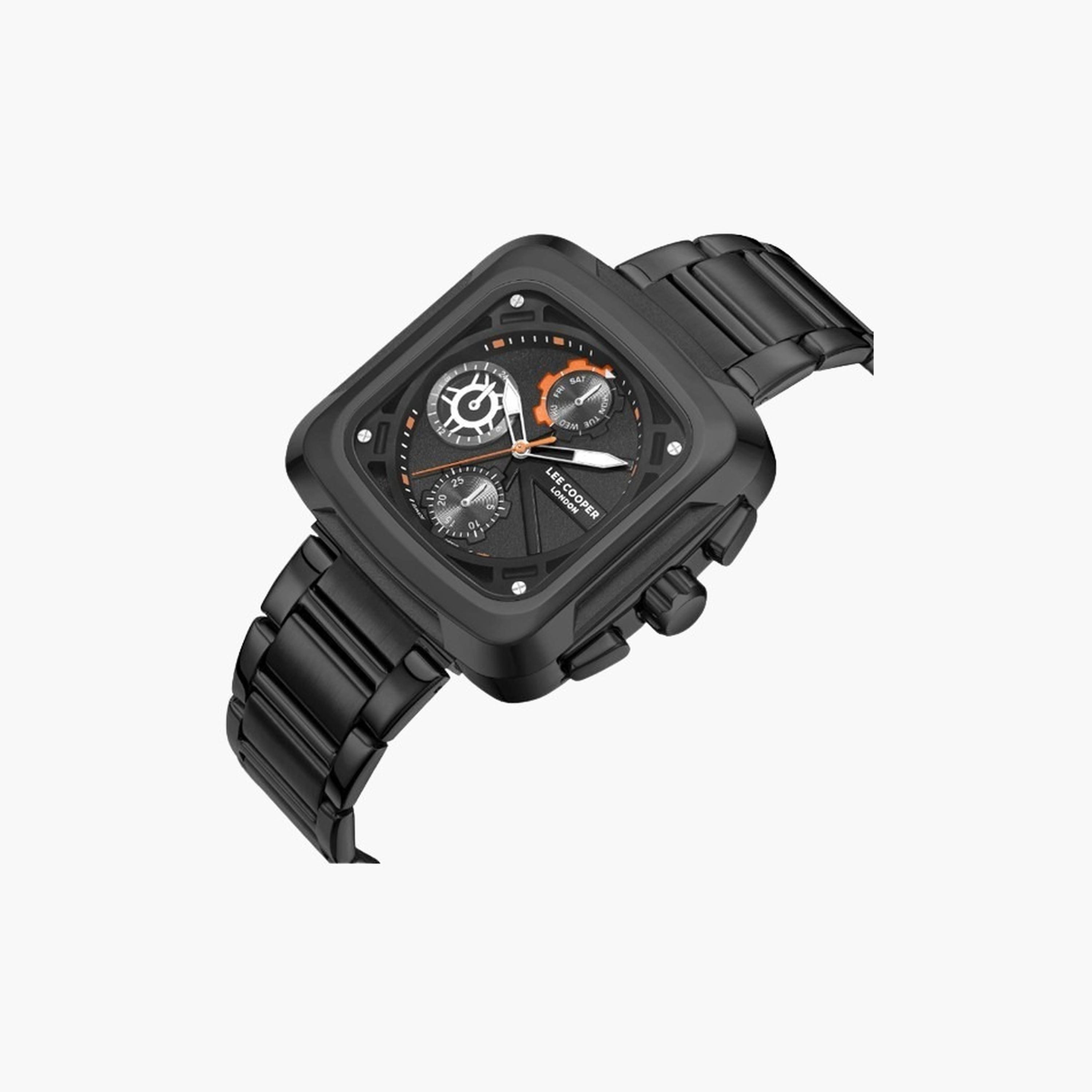 Lee Cooper Men's 40MM Black Chronograph Metal Strap Watch | LC08013.060-men-watchesandjewellery-watches-image-2