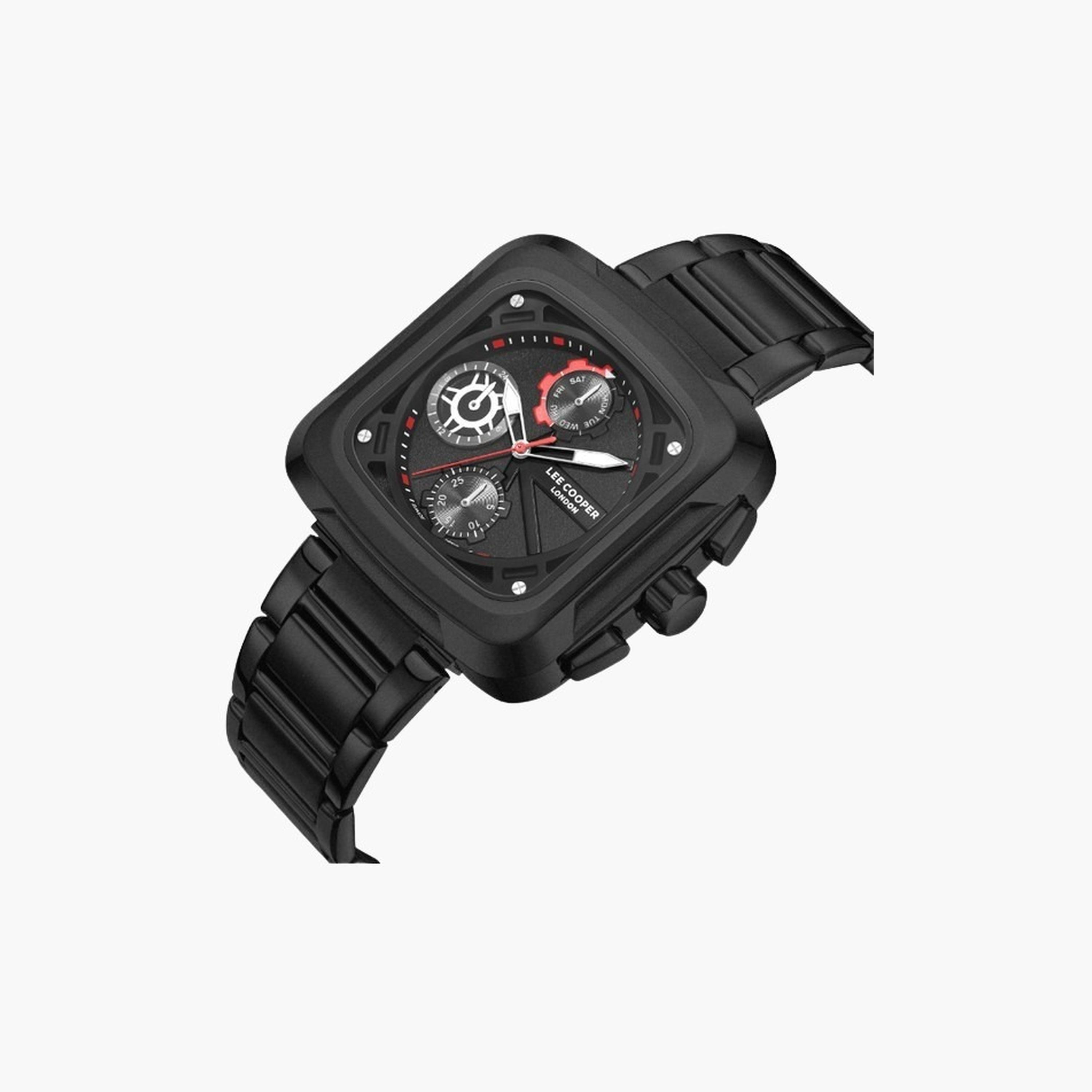Lee Cooper Men's 40MM Black Chronograph Metal Strap Watch | LC08013.650-men-watchesandjewellery-watches-image-2