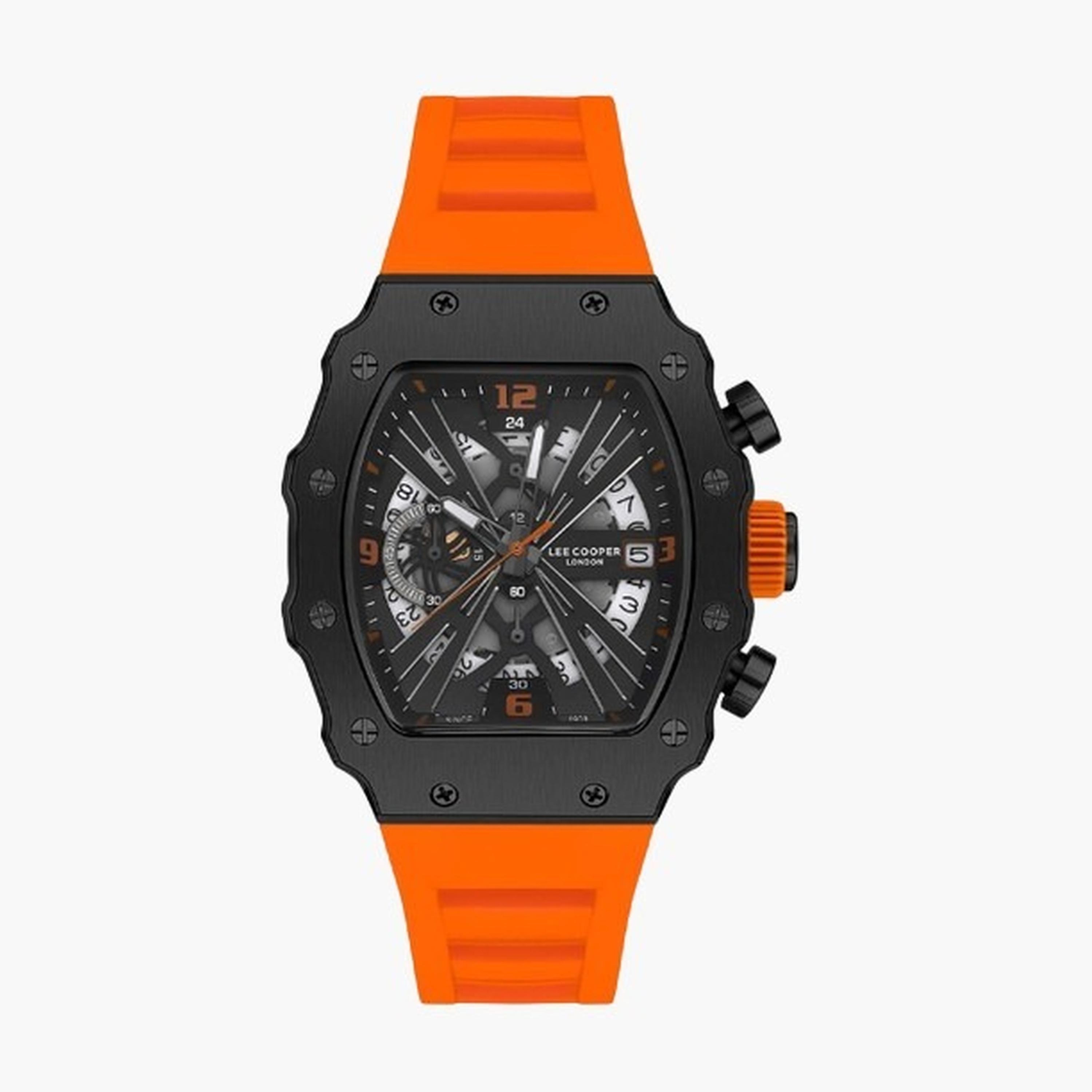 Lee Cooper Men's 42MM Orange Chronograph Silicone Strap Watch | LC08062.657-men-watchesandjewellery-watches-image-1