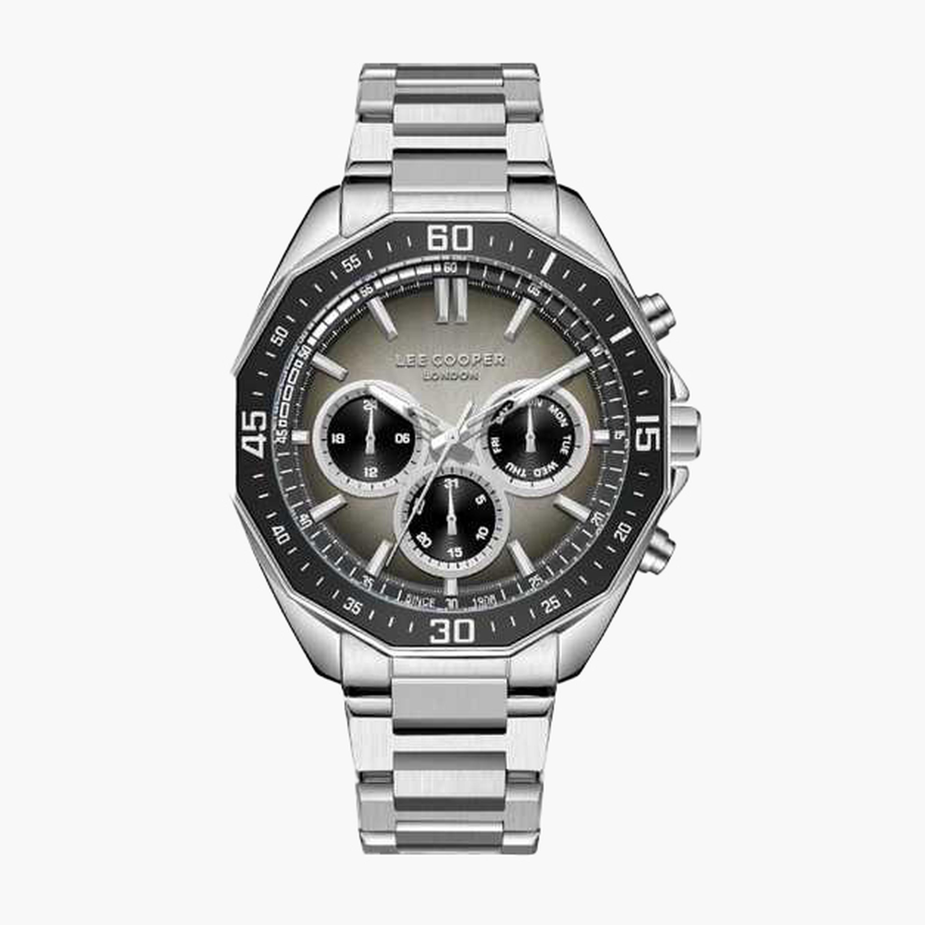 Lee Cooper Men's 45MM Silver Chronograph Metal Strap Watch | LC08021.350-men-watchesandjewellery-watches-image-1