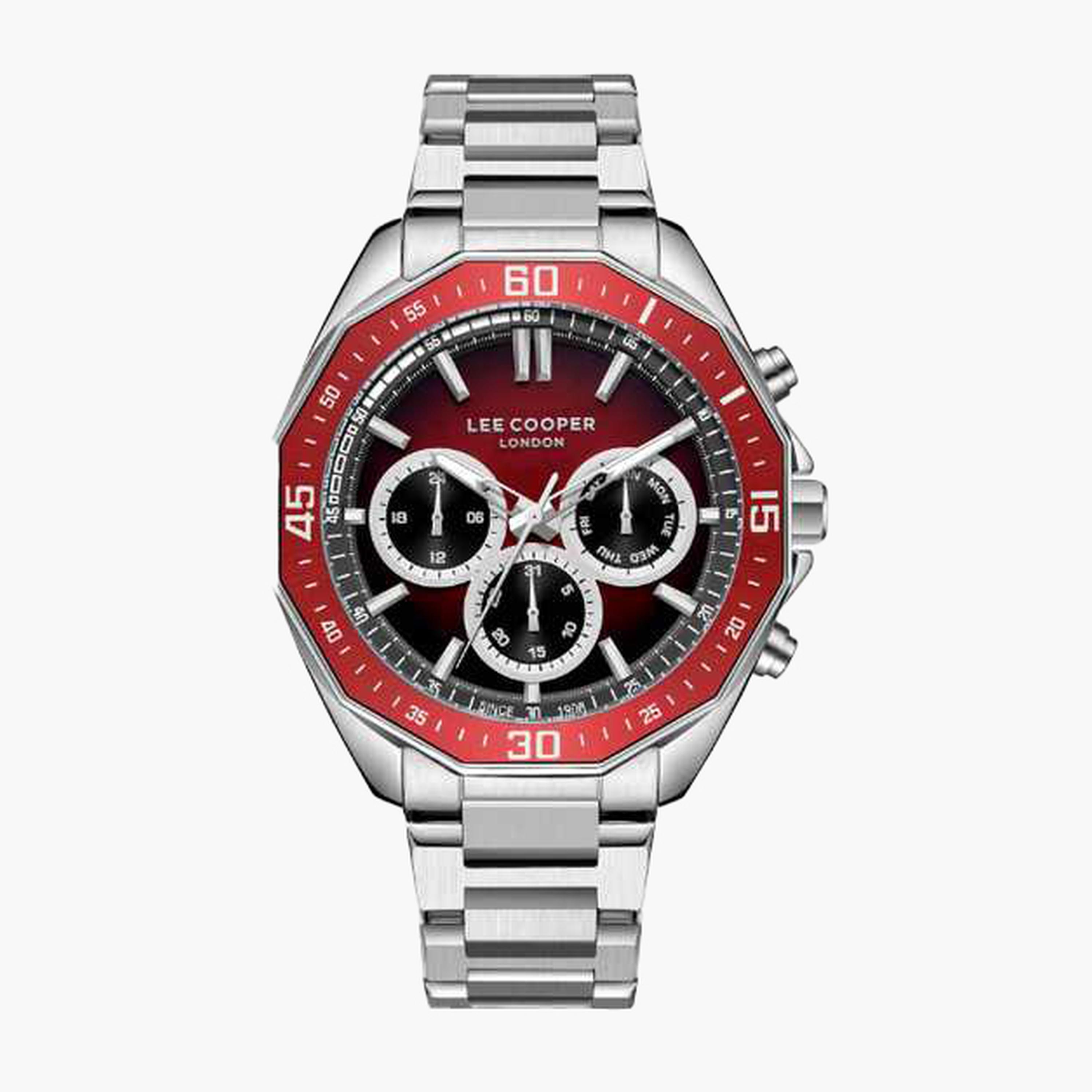 Lee Cooper Men's 45MM Silver Chronograph Metal Strap Watch | LC08021.380-men-watchesandjewellery-watches-image-1