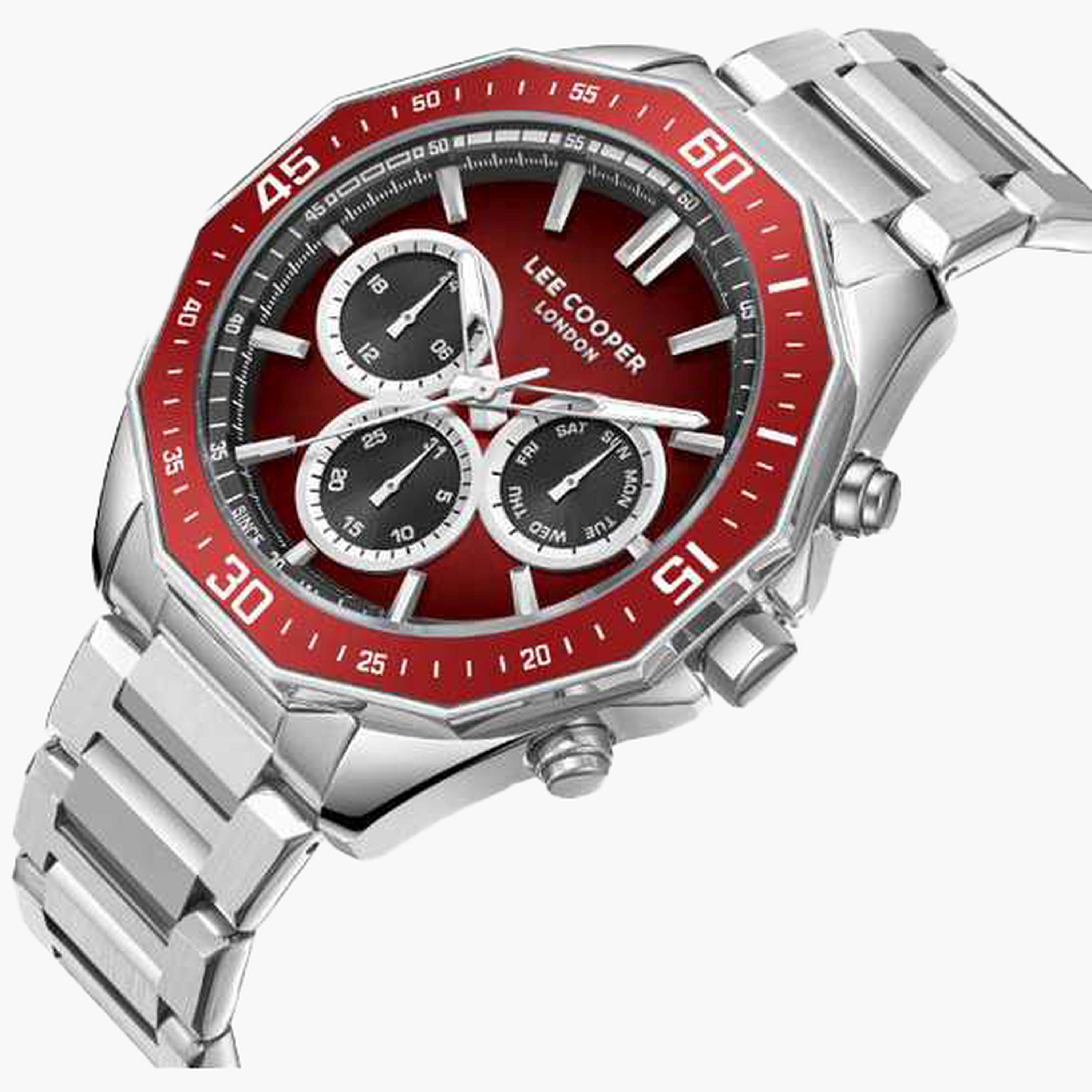 Lee Cooper Men's 45MM Silver Chronograph Metal Strap Watch | LC08021.380-men-watchesandjewellery-watches-image-2
