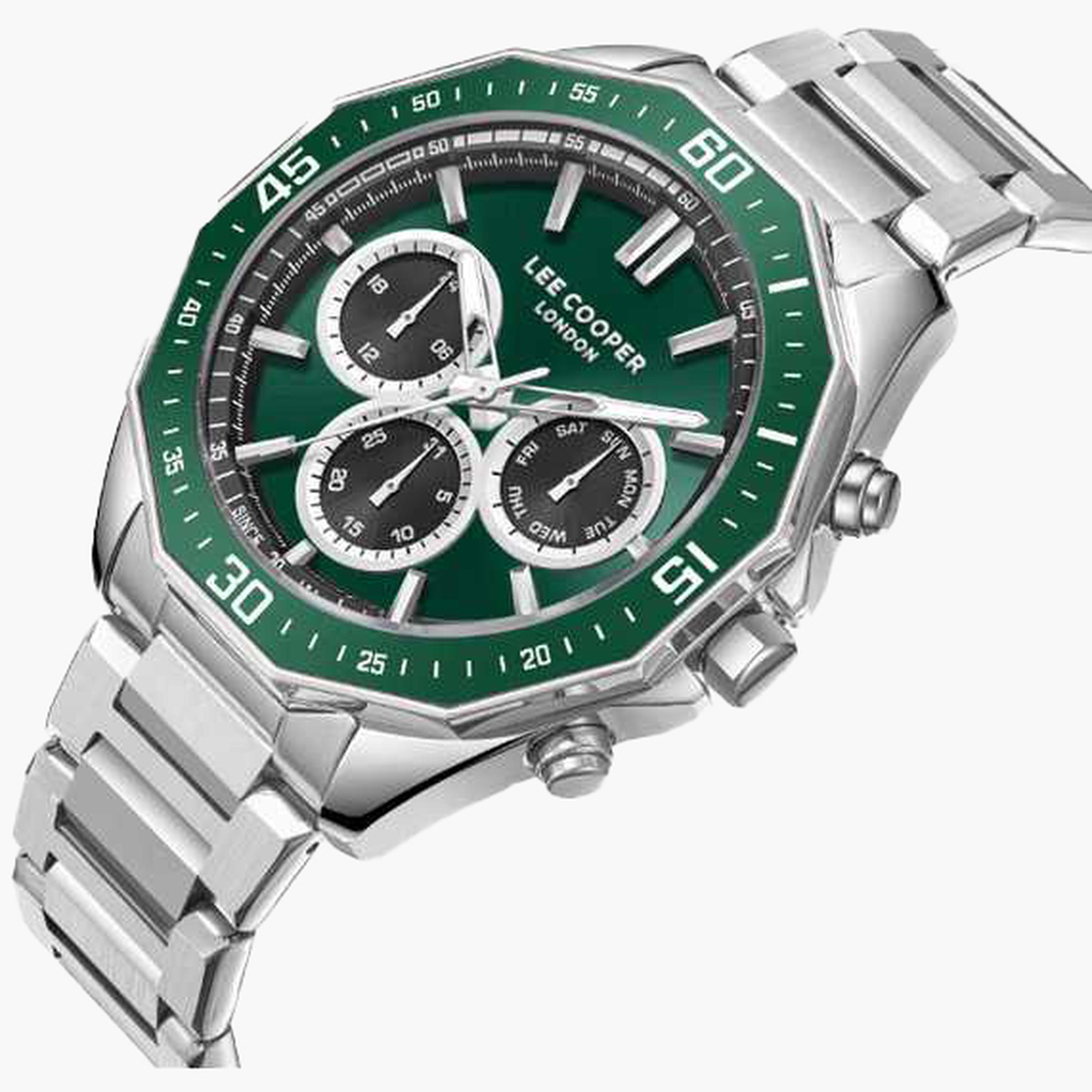 لي كوبر- ساعة رجالية 45 مم كرونوغراف سوار معدني لون أخضر-men-watchesandjewellery-watches-image-2