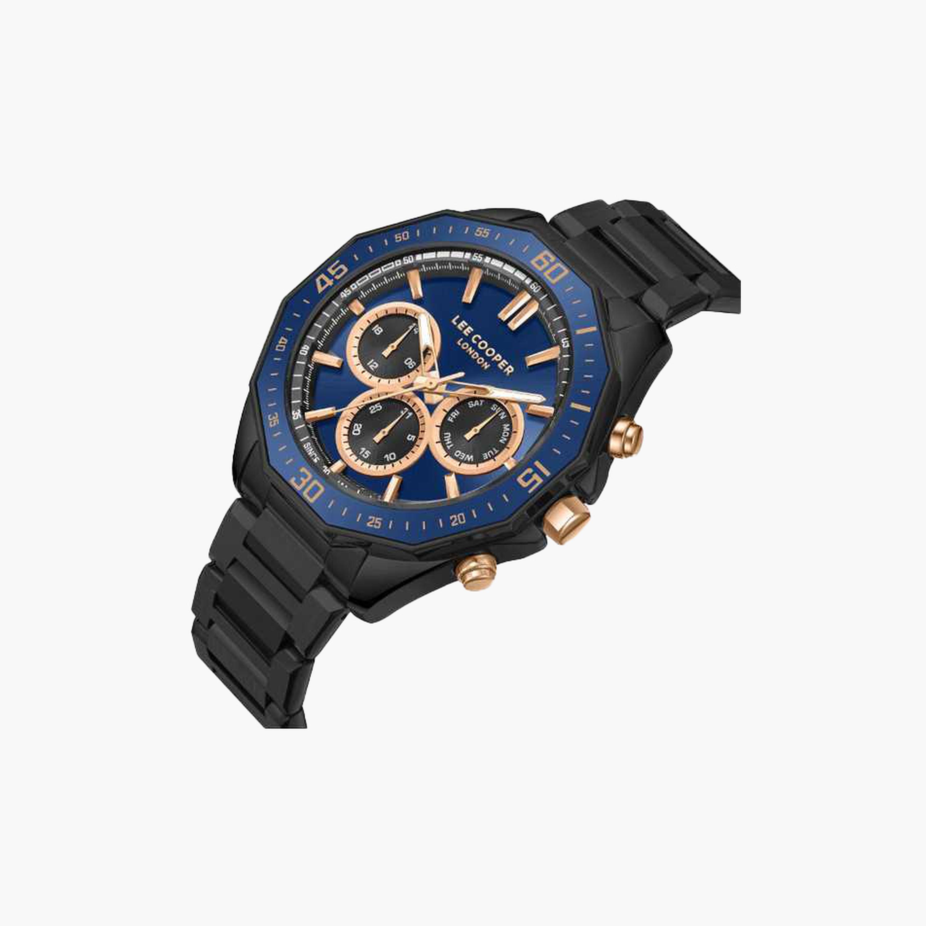 لي كوبر- ساعة رجالية 45 مم كرونوغراف سوار معدني لون أزرق-men-watchesandjewellery-watches-image-2