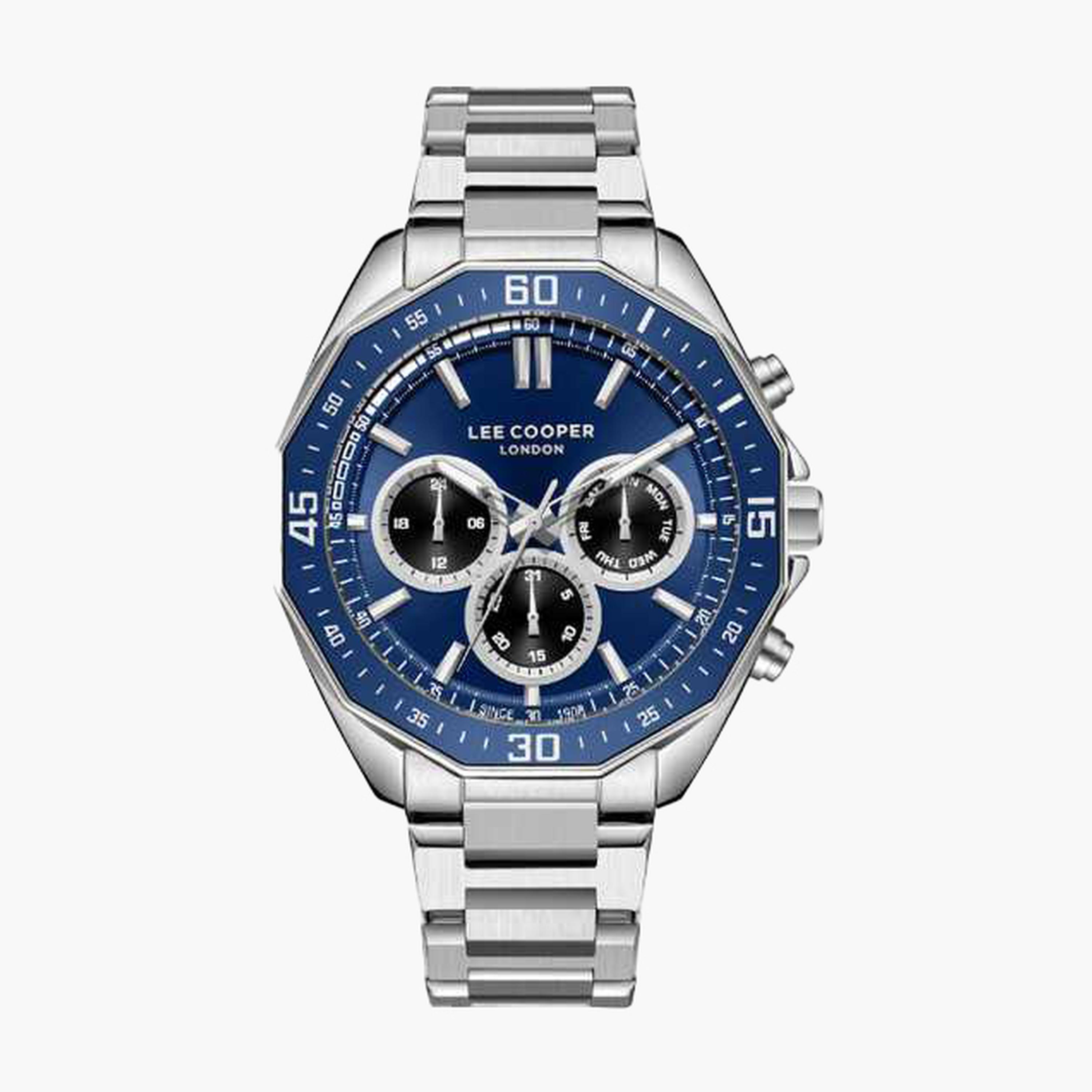 Lee Cooper Men's 45MM Silver Chronograph Metal Strap Watch | LC08021.390-men-watchesandjewellery-watches-image-1