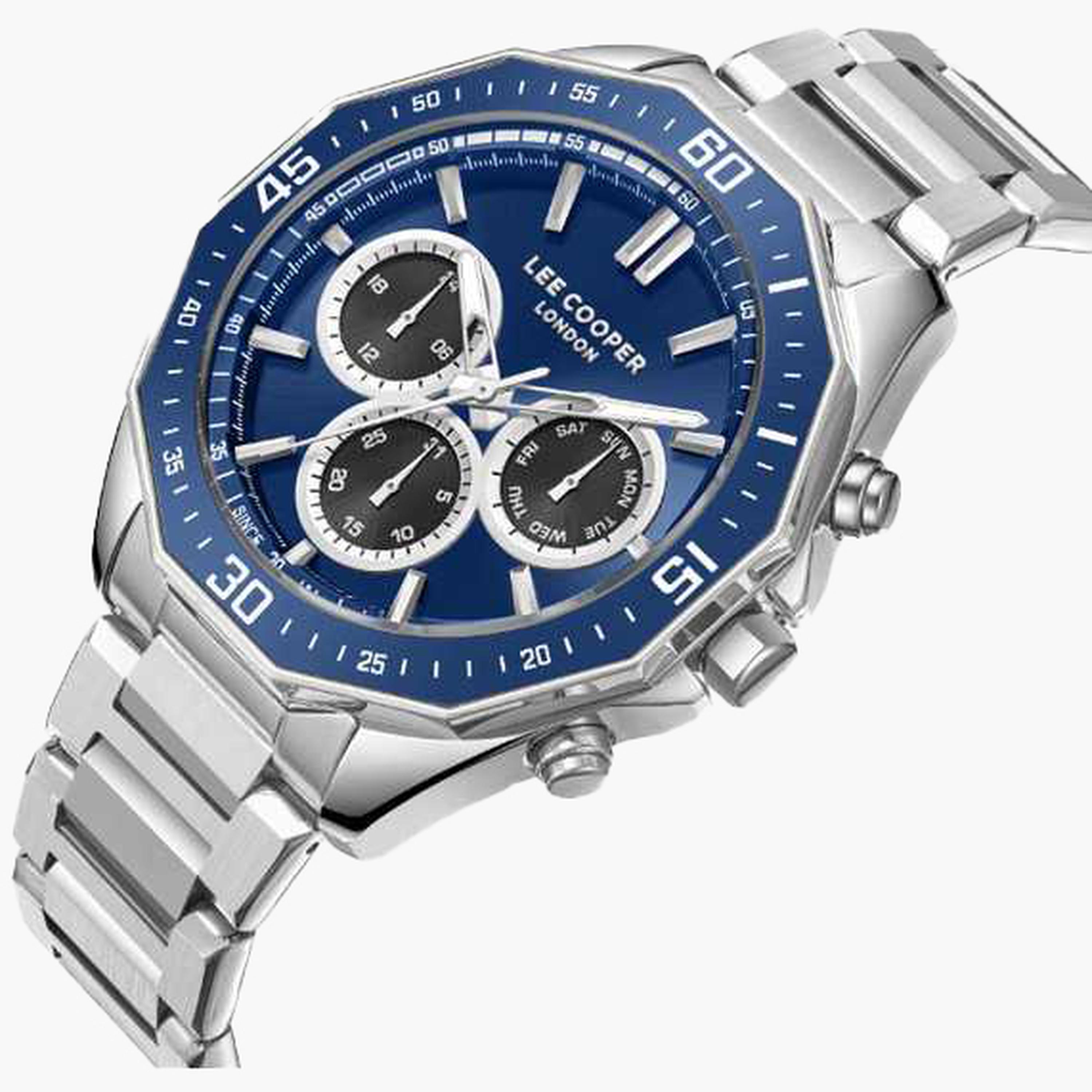 Lee Cooper Men's 45MM Silver Chronograph Metal Strap Watch | LC08021.390-men-watchesandjewellery-watches-image-2