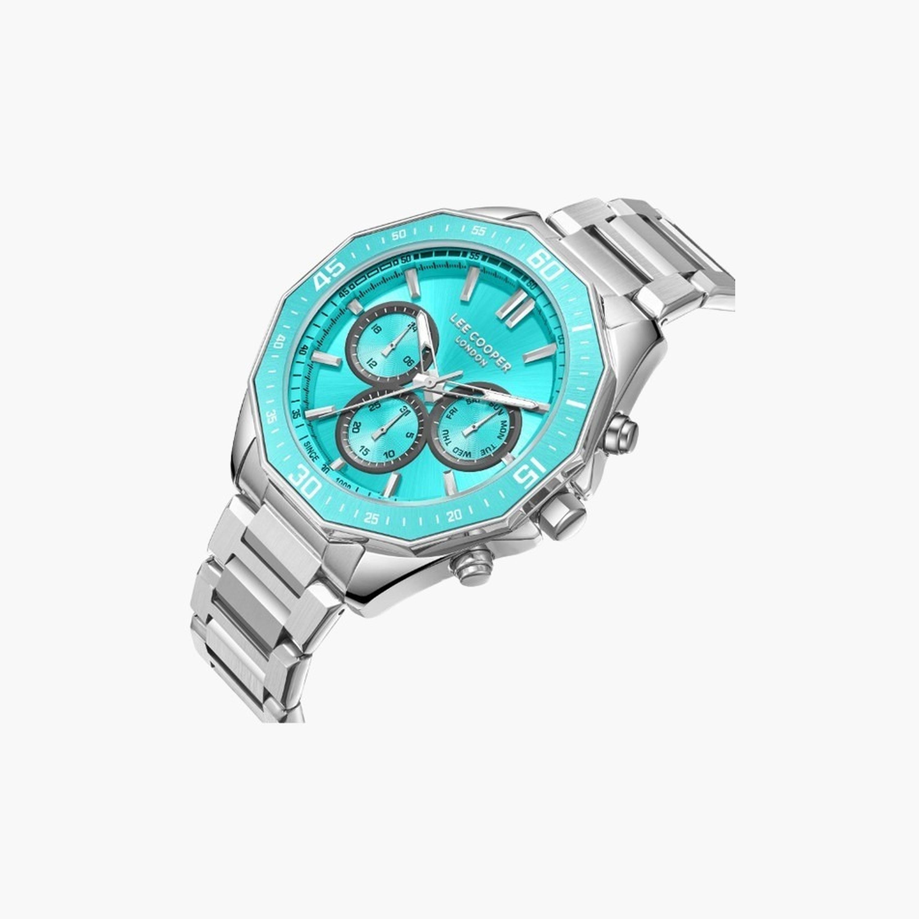 لي كوبر- ساعة رجالية 45 مم كرونوغراف سوار معدني لون أزرق-men-watchesandjewellery-watches-image-2
