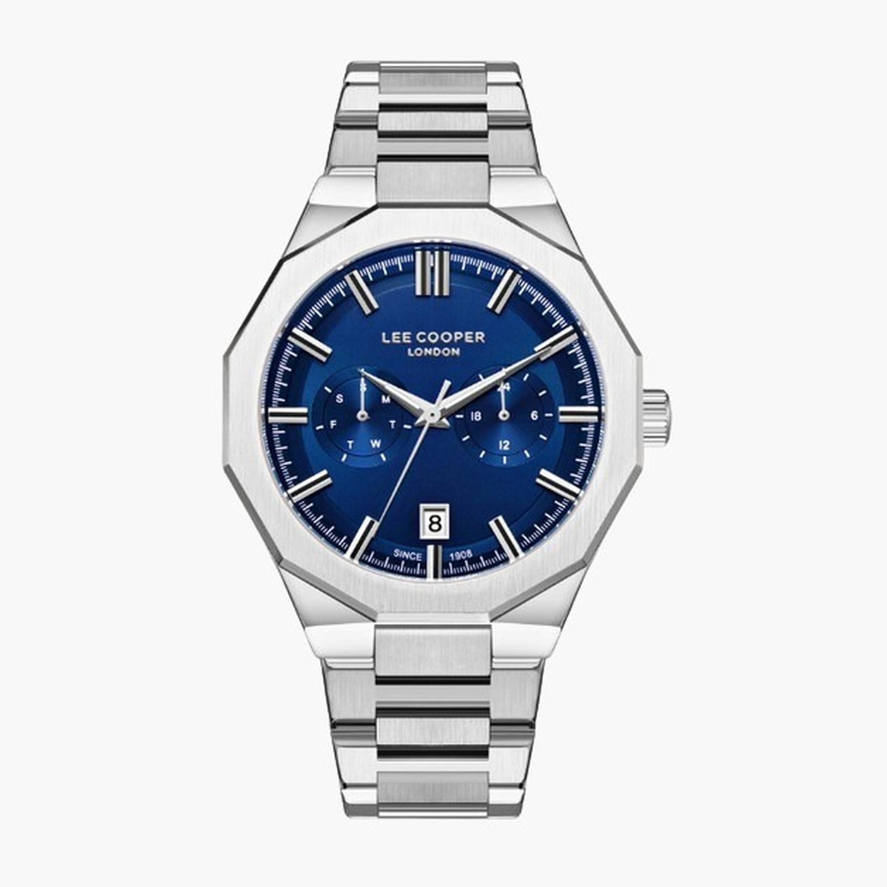لي كوبر- ساعة رجالية 44 مم كرونوغراف سوار معدني لون أزرق-men-watchesandjewellery-watches-image-1