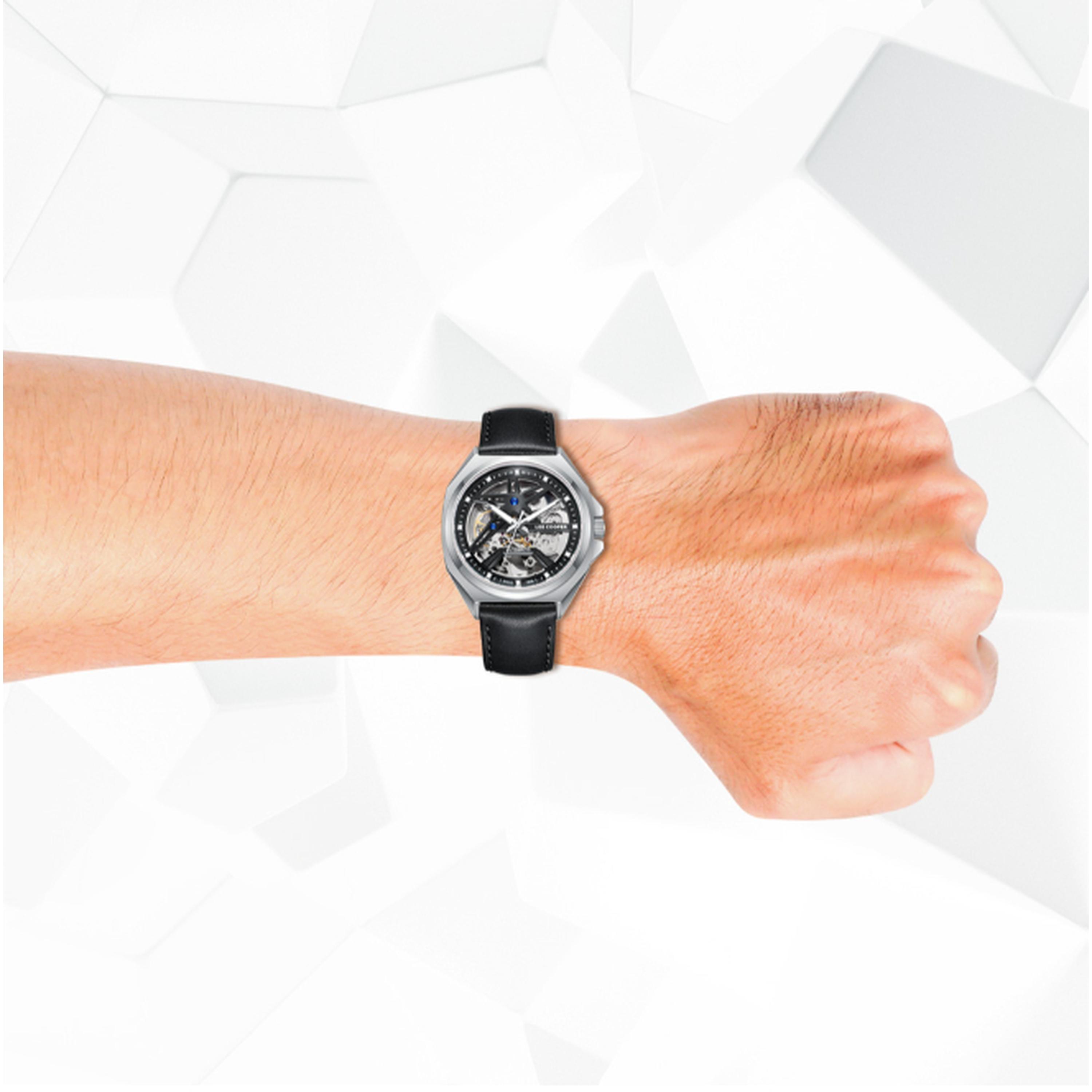 Lee Cooper Men's 44MM Black Automatic Leather Strap Watch | LC08103.351-men-watchesandjewellery-watches-image-8