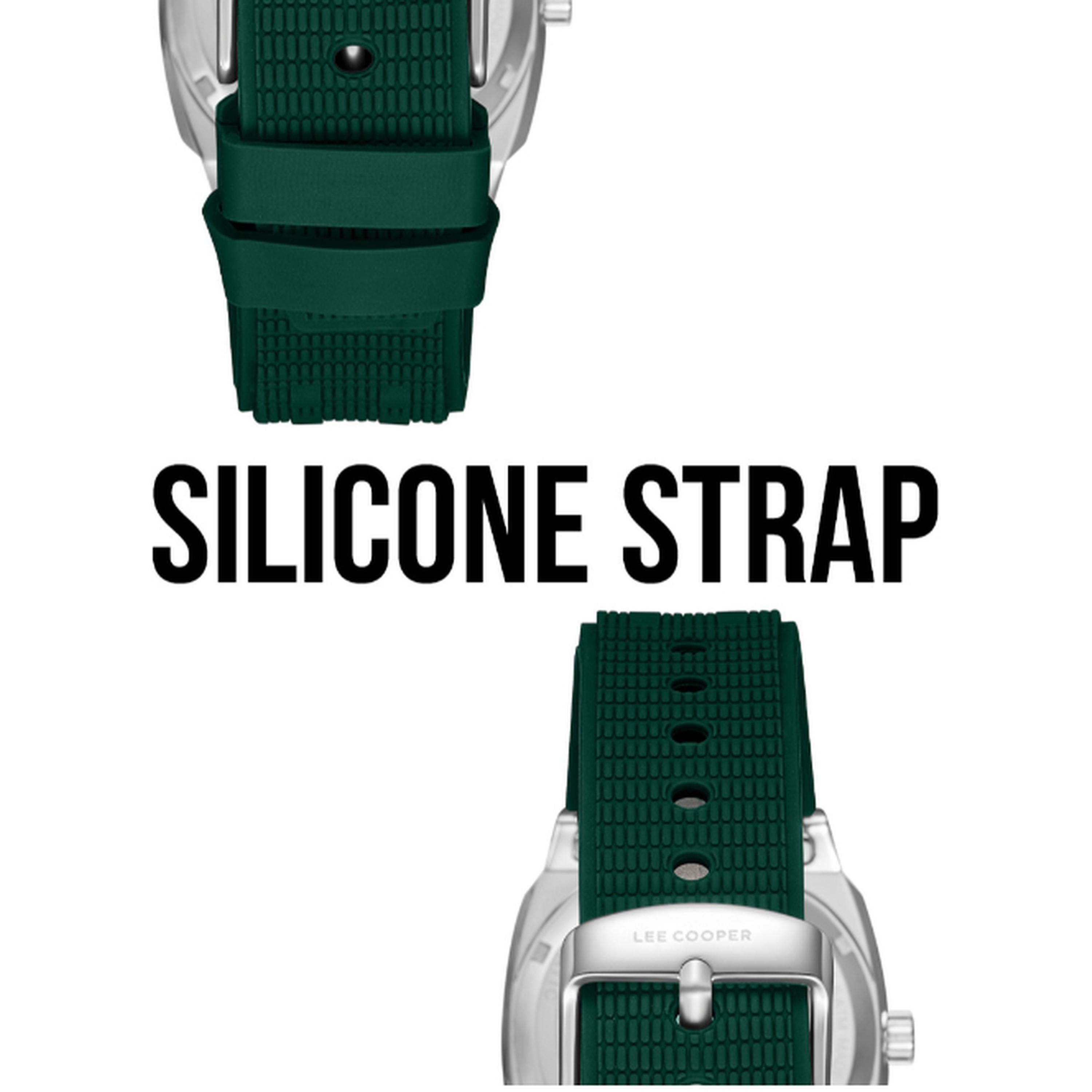 Lee Cooper Men's 41MM Green Automatic Silicone Strap Watch | LC08074.377-men-watchesandjewellery-watches-image-6