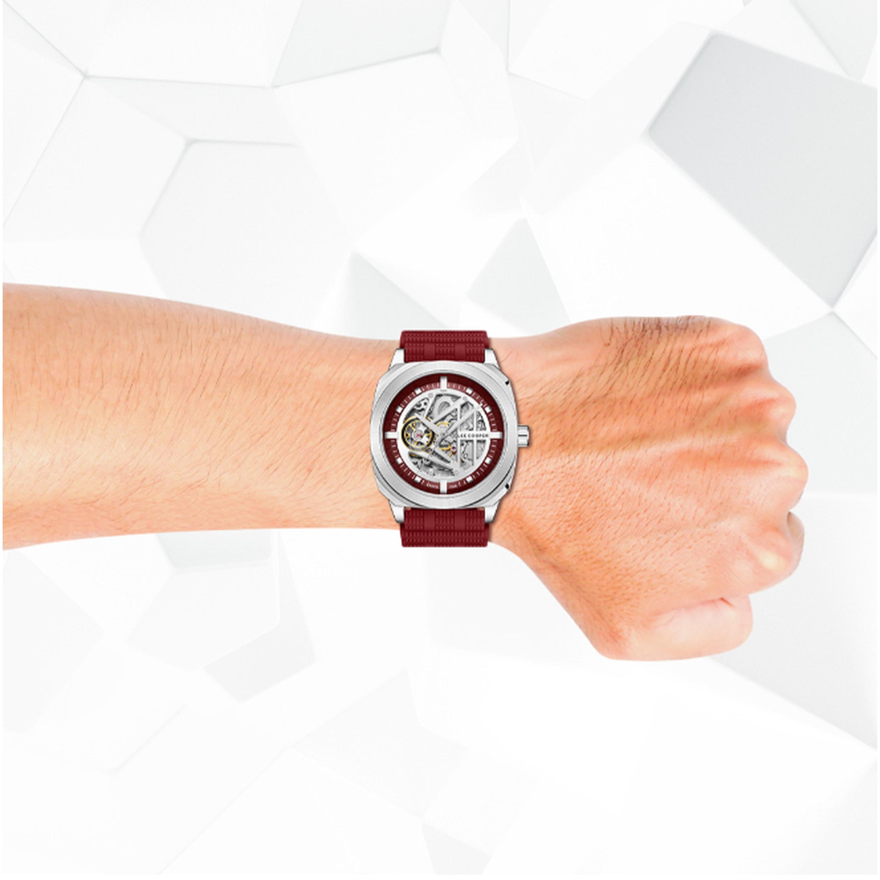 Lee Cooper Men's 41MM Red Automatic Silicone Strap Watch | LC08074.388-men-watchesandjewellery-watches-image-8