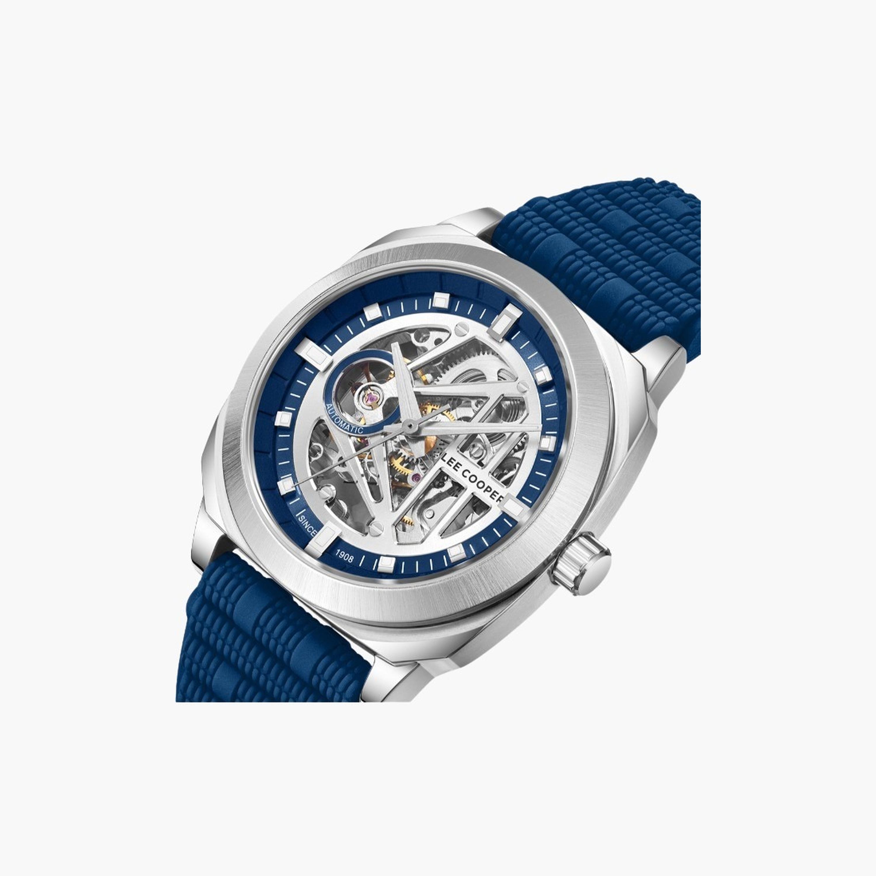 لي كوبر- ساعة رجالية 41 مم أوتوماتيكية سوار سيليكون لون أزرق-men-watchesandjewellery-watches-image-5