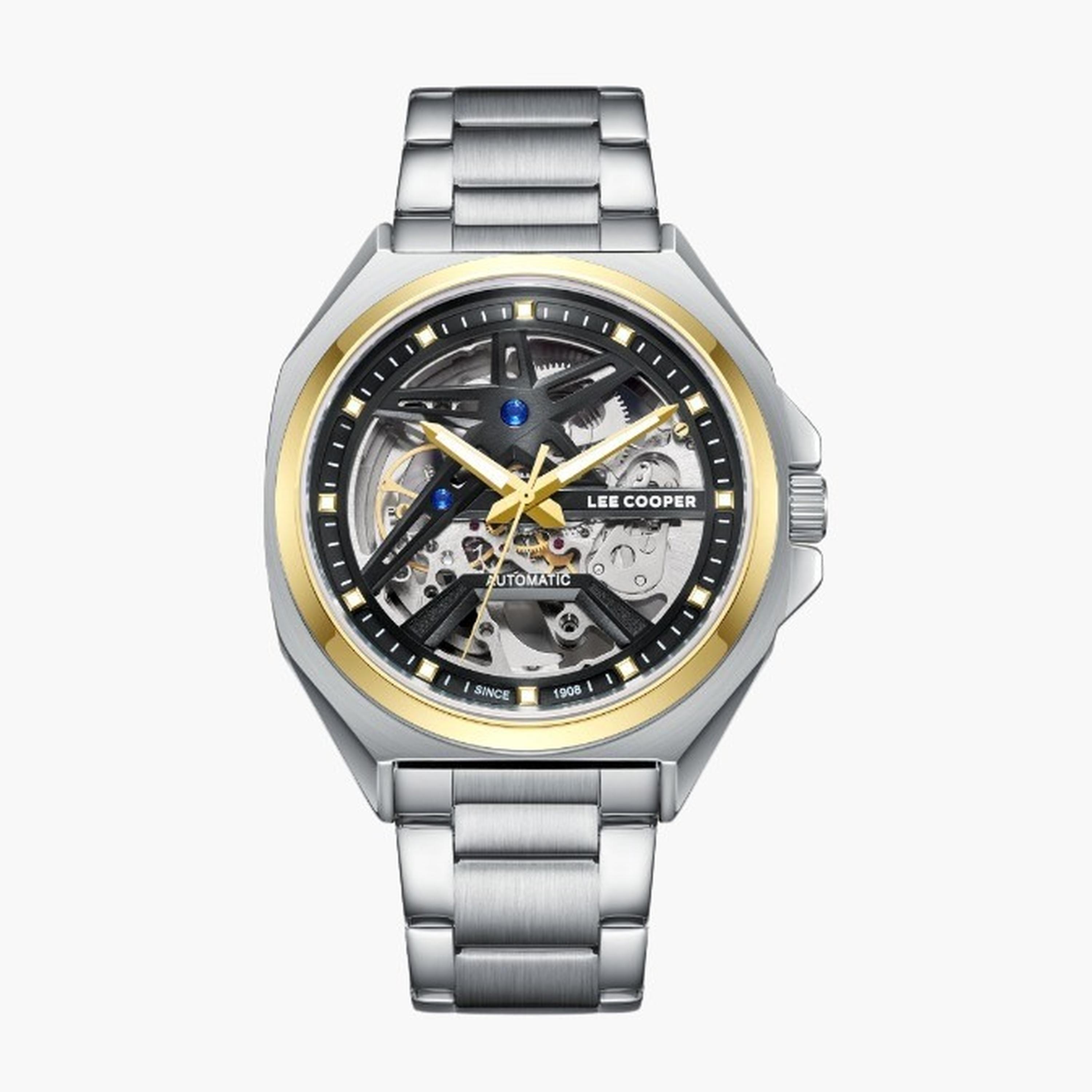 لي كوبر- ساعة رجالية 44 مم أوتوماتيكية سوار معدني لون أسود-men-watchesandjewellery-watches-image-1