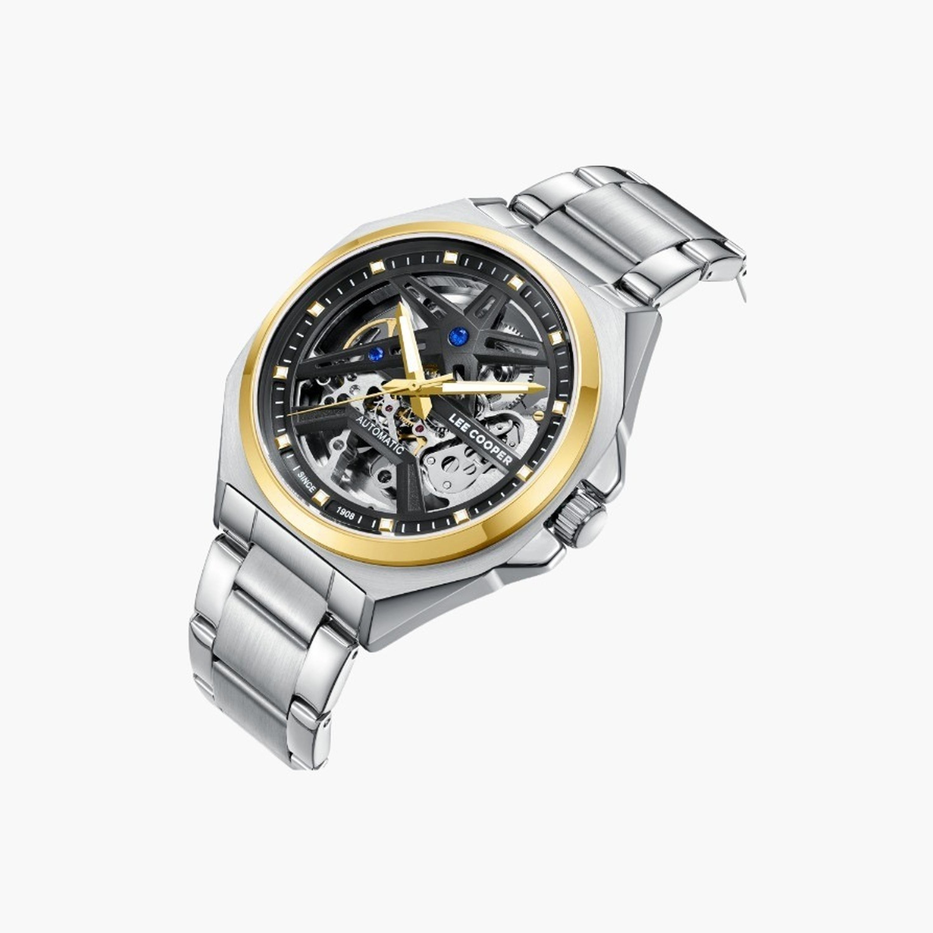 لي كوبر- ساعة رجالية 44 مم أوتوماتيكية سوار معدني لون أسود-men-watchesandjewellery-watches-image-2