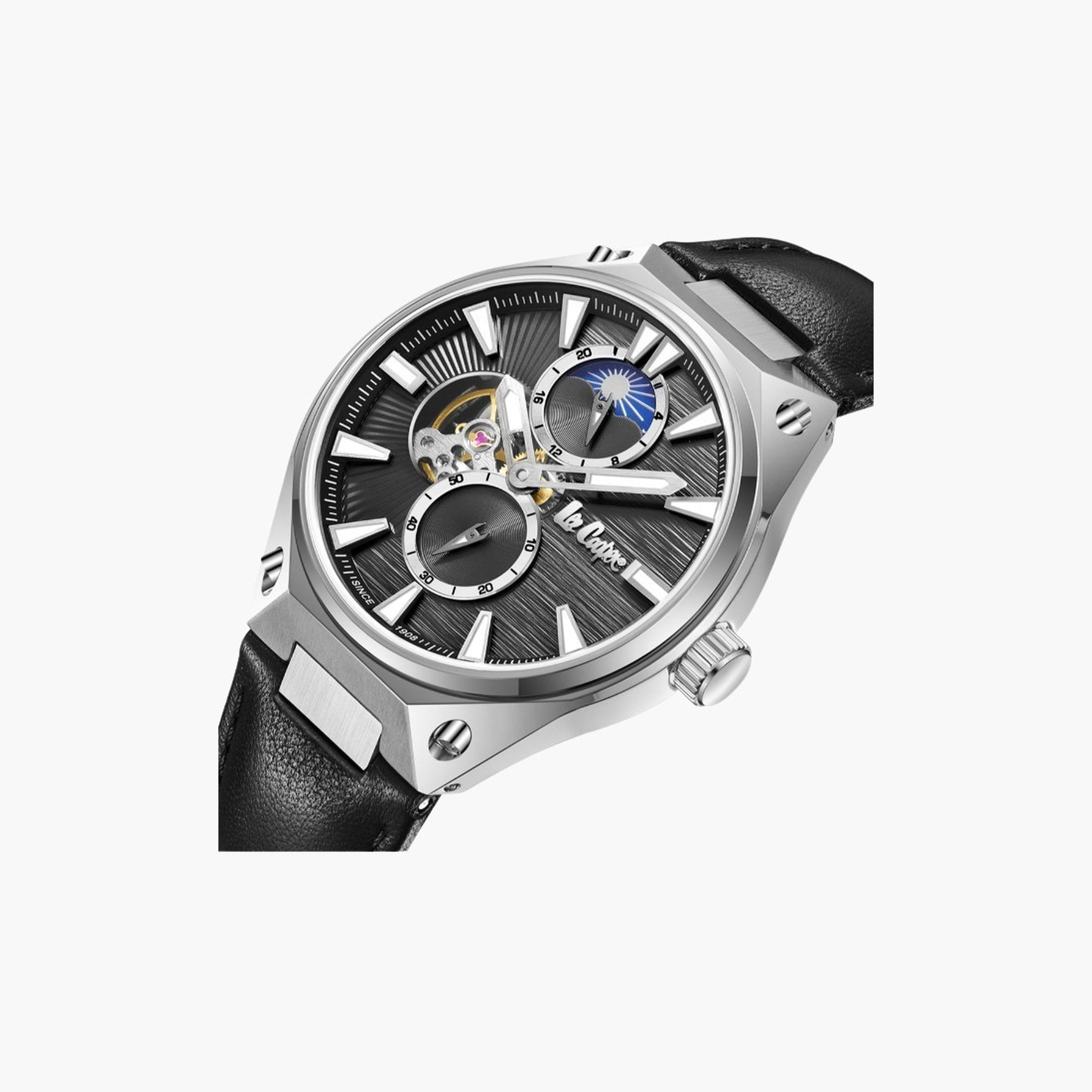 Lee Cooper Men's 45MM Black Automatic Leather Strap Watch | LC08122.351-men-watchesandjewellery-watches-image-5
