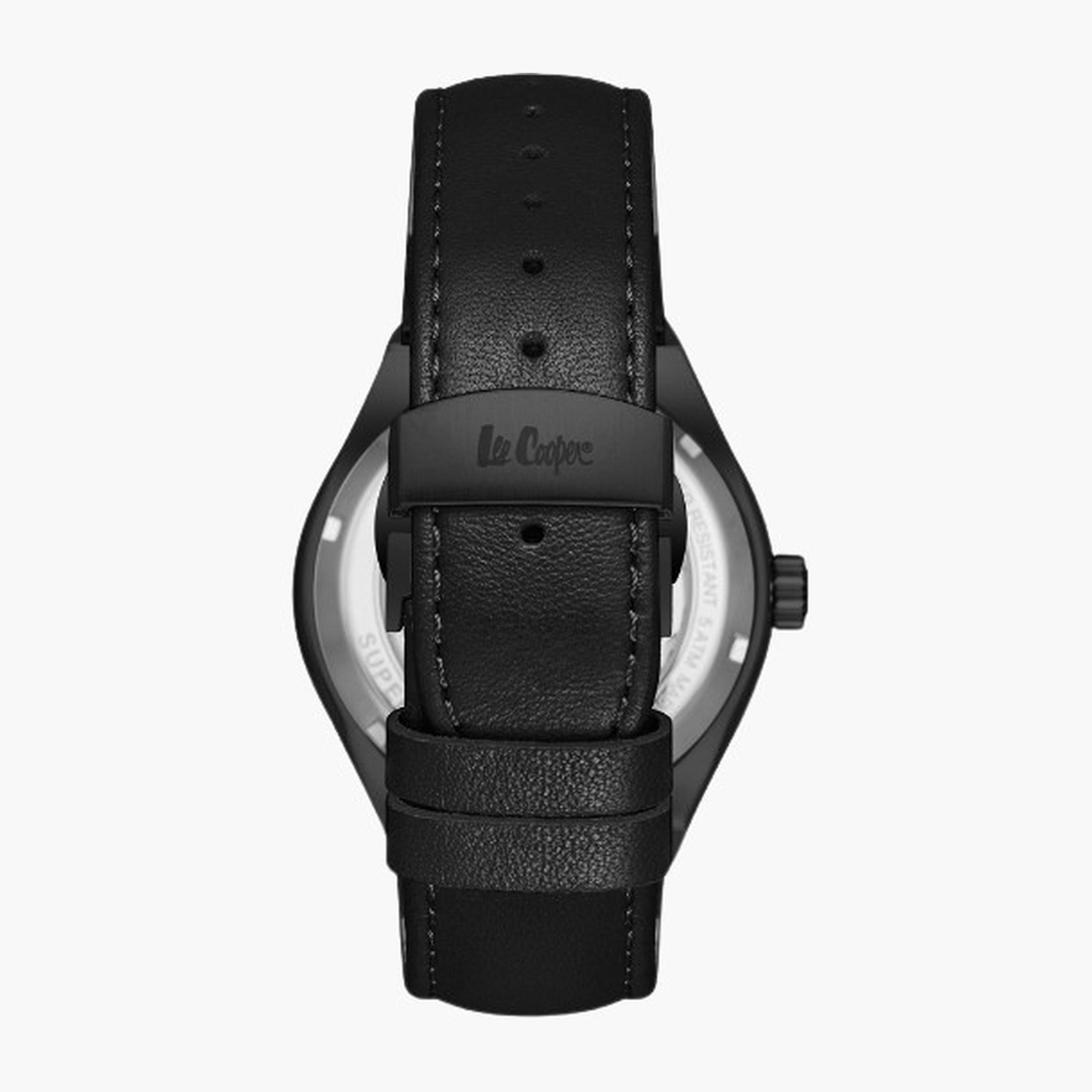 Lee Cooper Men's 45MM Black Automatic Leather Strap Watch | LC08122.051-men-watchesandjewellery-watches-image-2