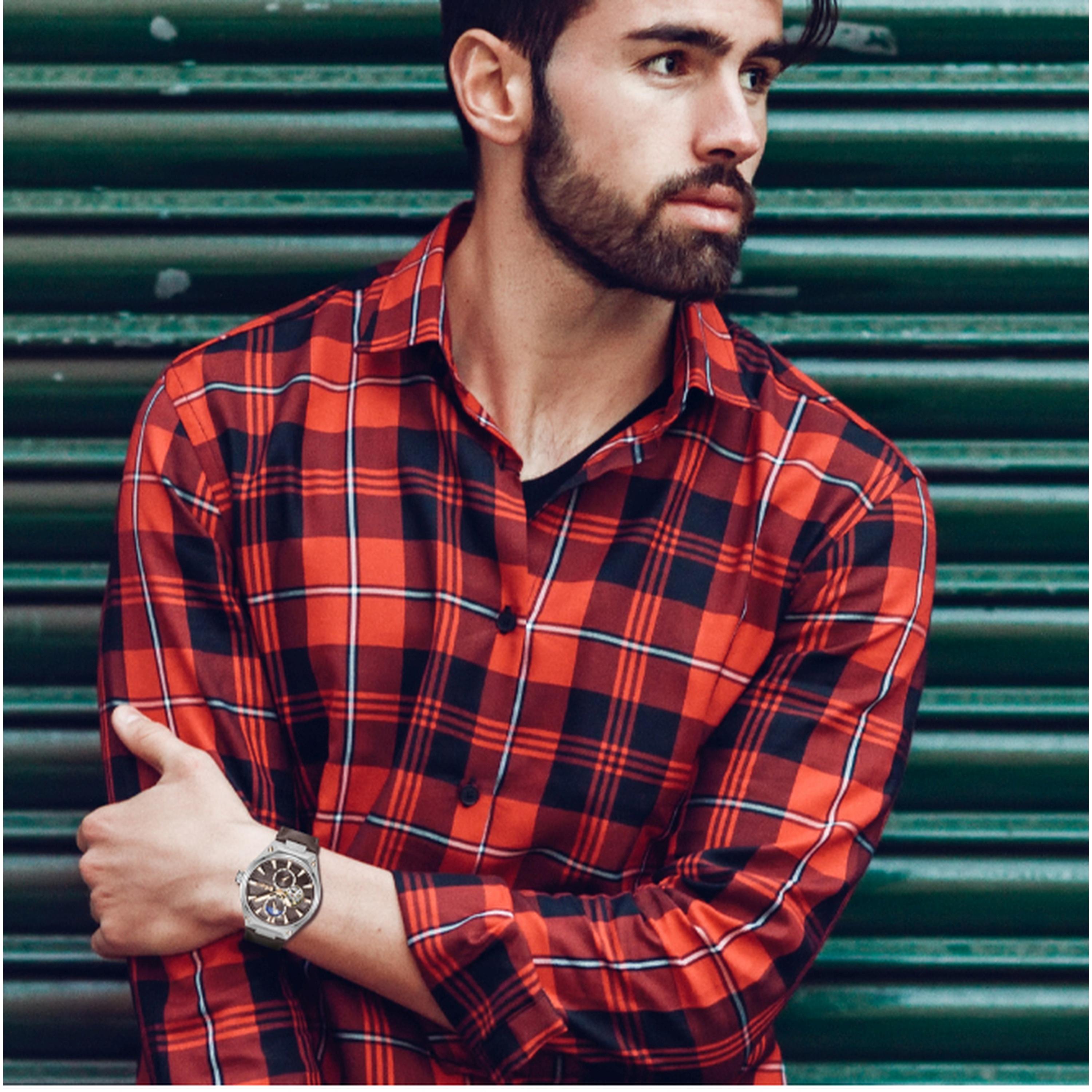لي كوبر- ساعة رجالية 45 مم أوتوماتيكية سوار جلدي لون بني غامق-men-watchesandjewellery-watches-image-7