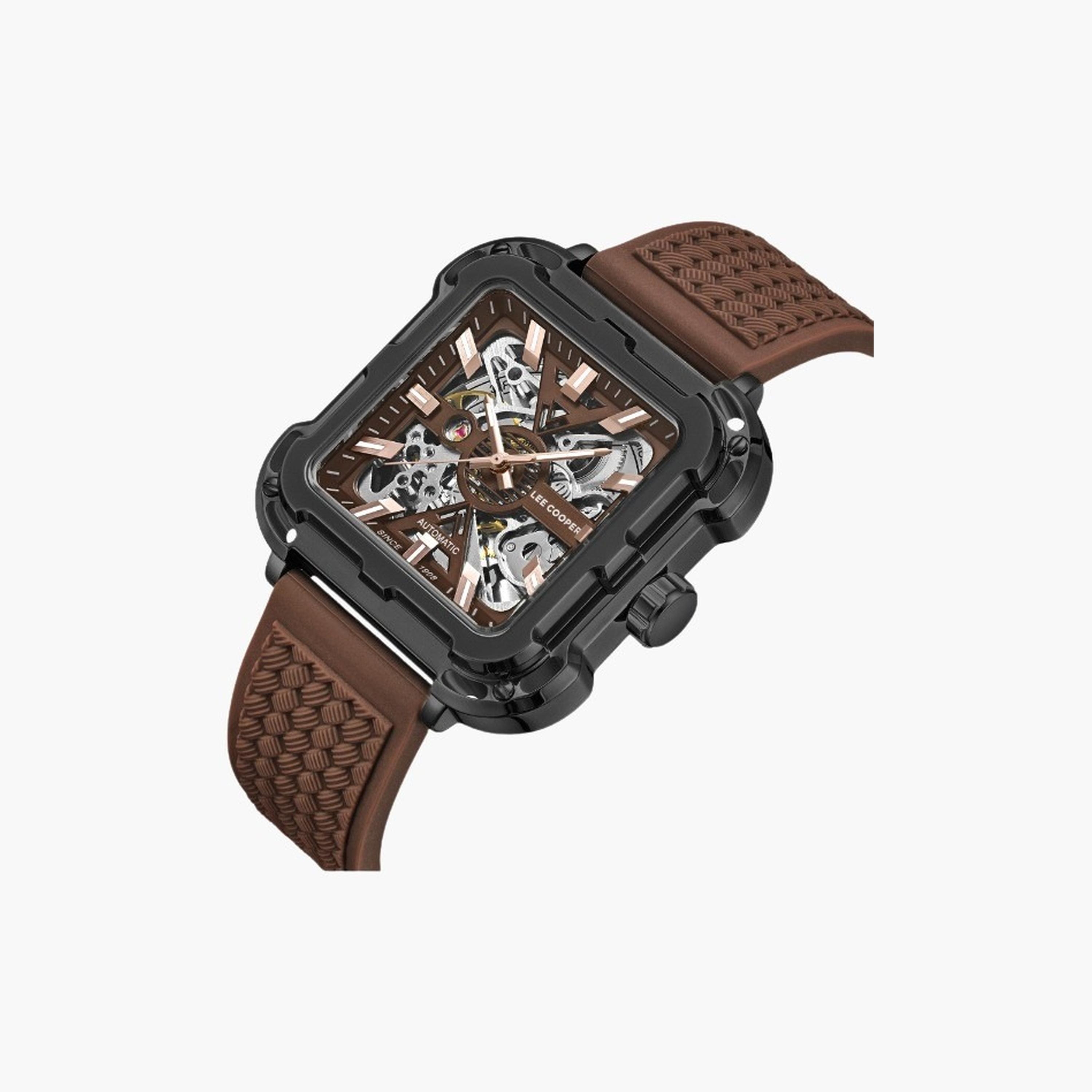 Lee Cooper Men's 49MM Brown Automatic Silicone Strap Watch | LC08072.644-men-watchesandjewellery-watches-image-2