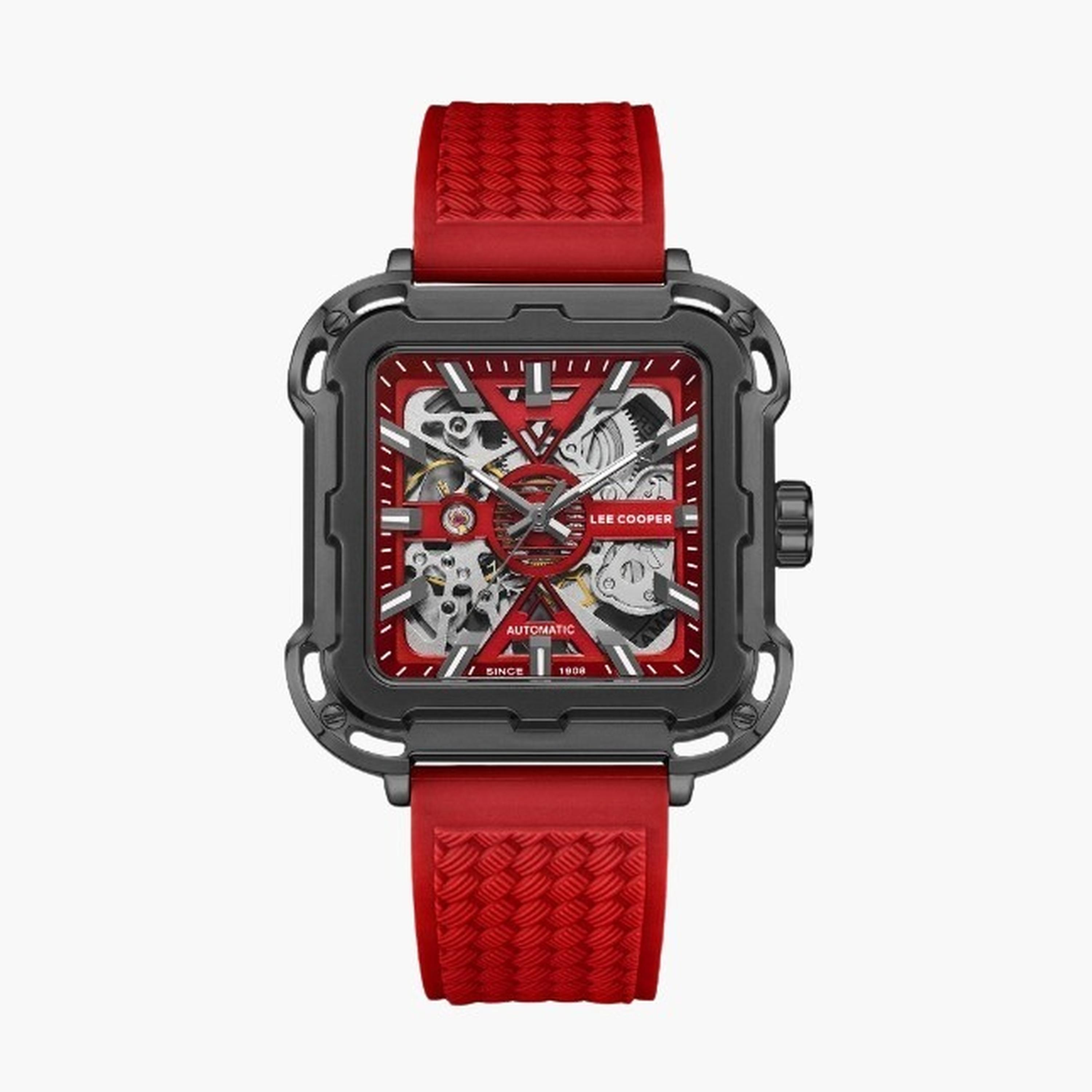 Lee Cooper Men's 49MM Red Automatic Silicone Strap Watch | LC08072.688-men-watchesandjewellery-watches-image-1