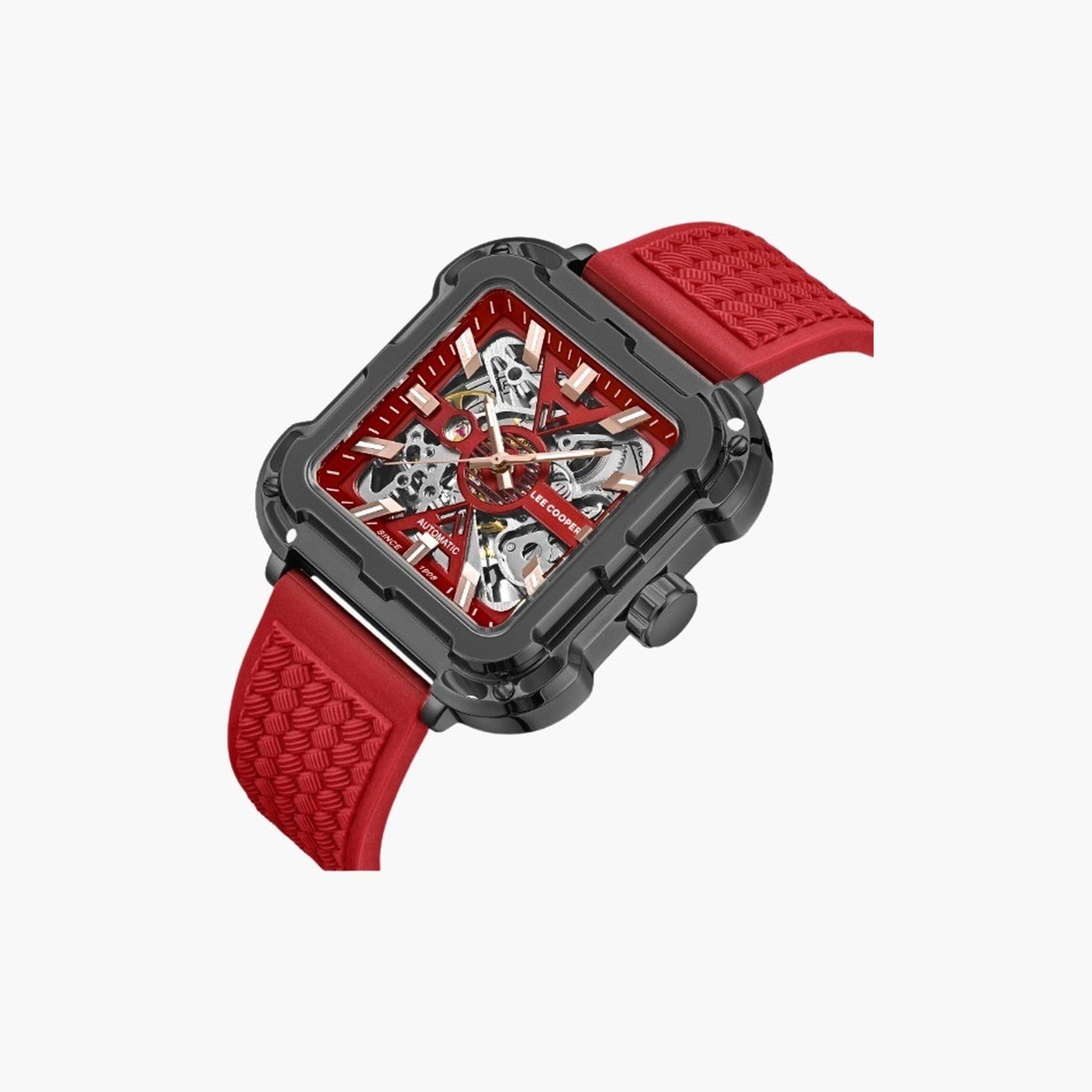 Lee Cooper Men's 49MM Red Automatic Silicone Strap Watch | LC08072.688-men-watchesandjewellery-watches-image-3
