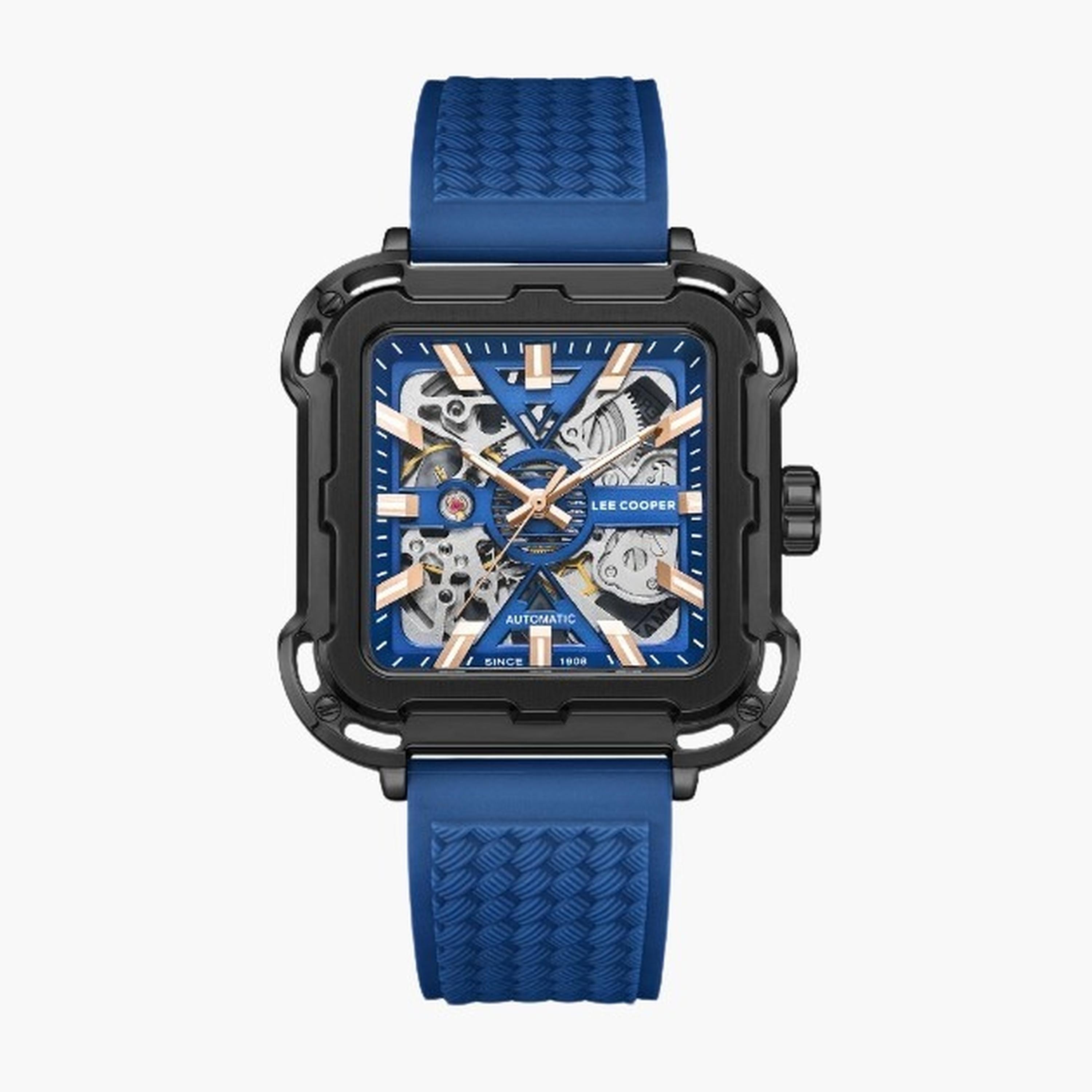 Lee Cooper Men's 49MM Blue Automatic Silicone Strap Watch | LC08072.099-men-watchesandjewellery-watches-image-1