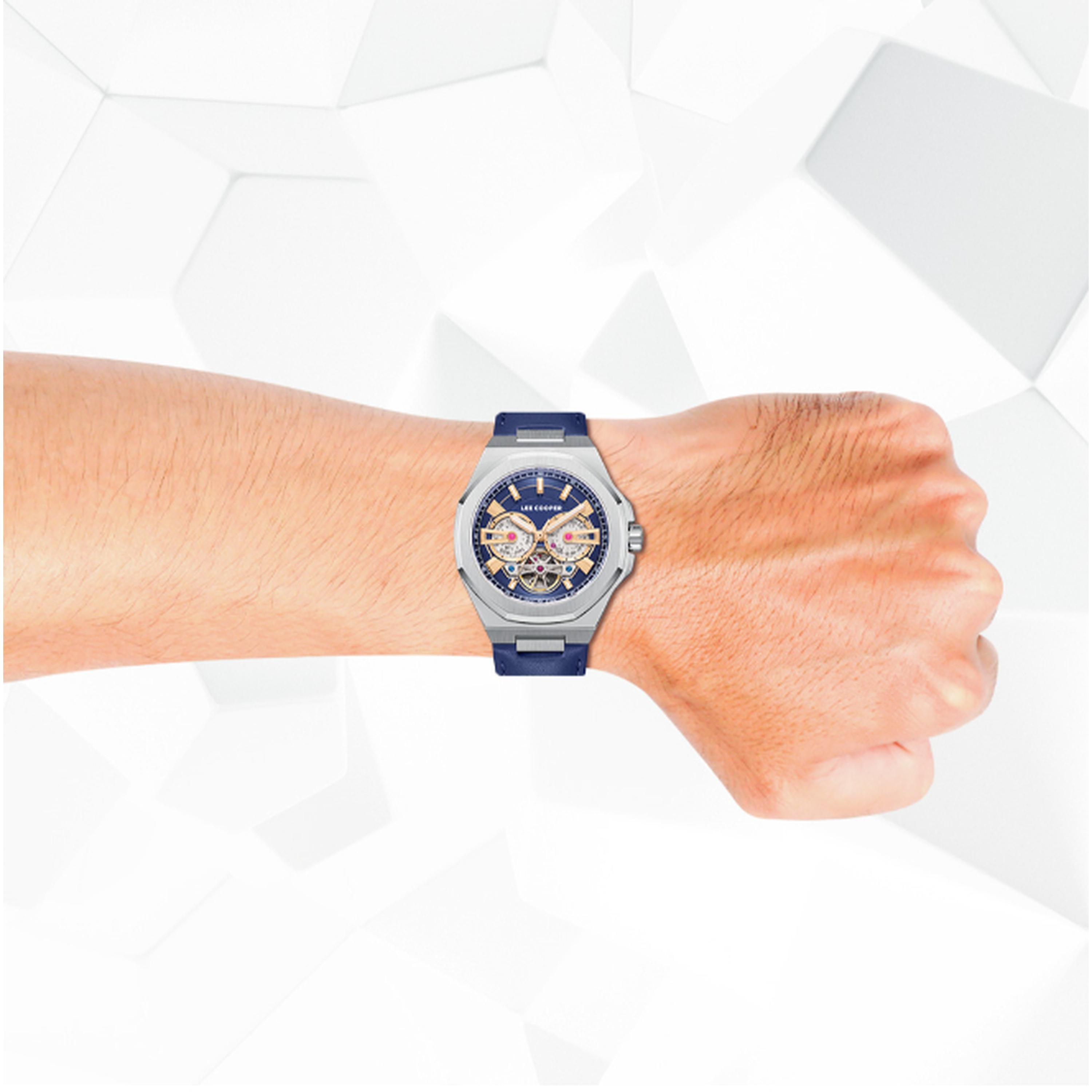 Lee Cooper Men's 43MM Blue Automatic Leather Strap Watch | LC08125.399-men-watchesandjewellery-watches-image-8