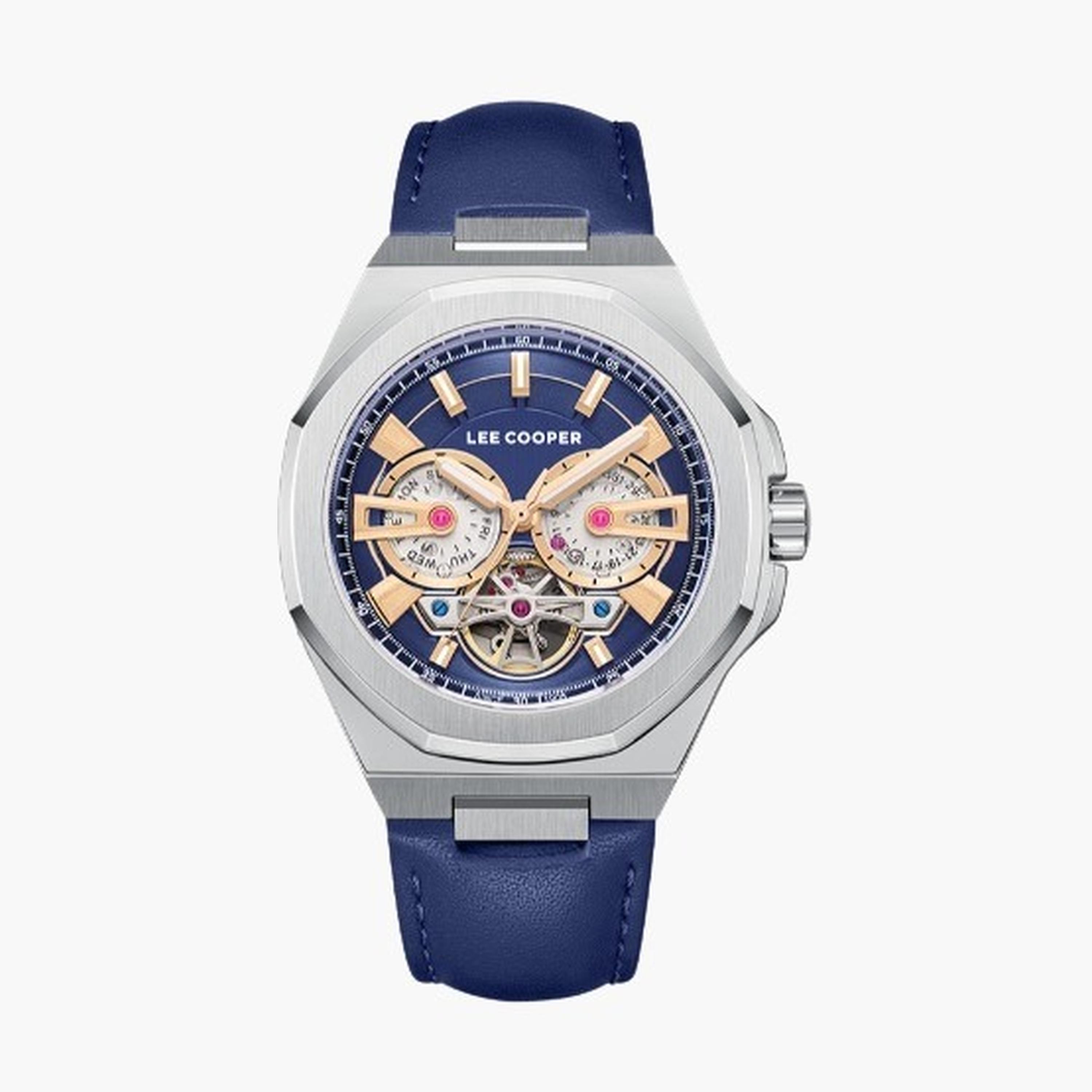 Lee Cooper Men's 43MM Blue Automatic Leather Strap Watch | LC08125.399-men-watchesandjewellery-watches-image-9