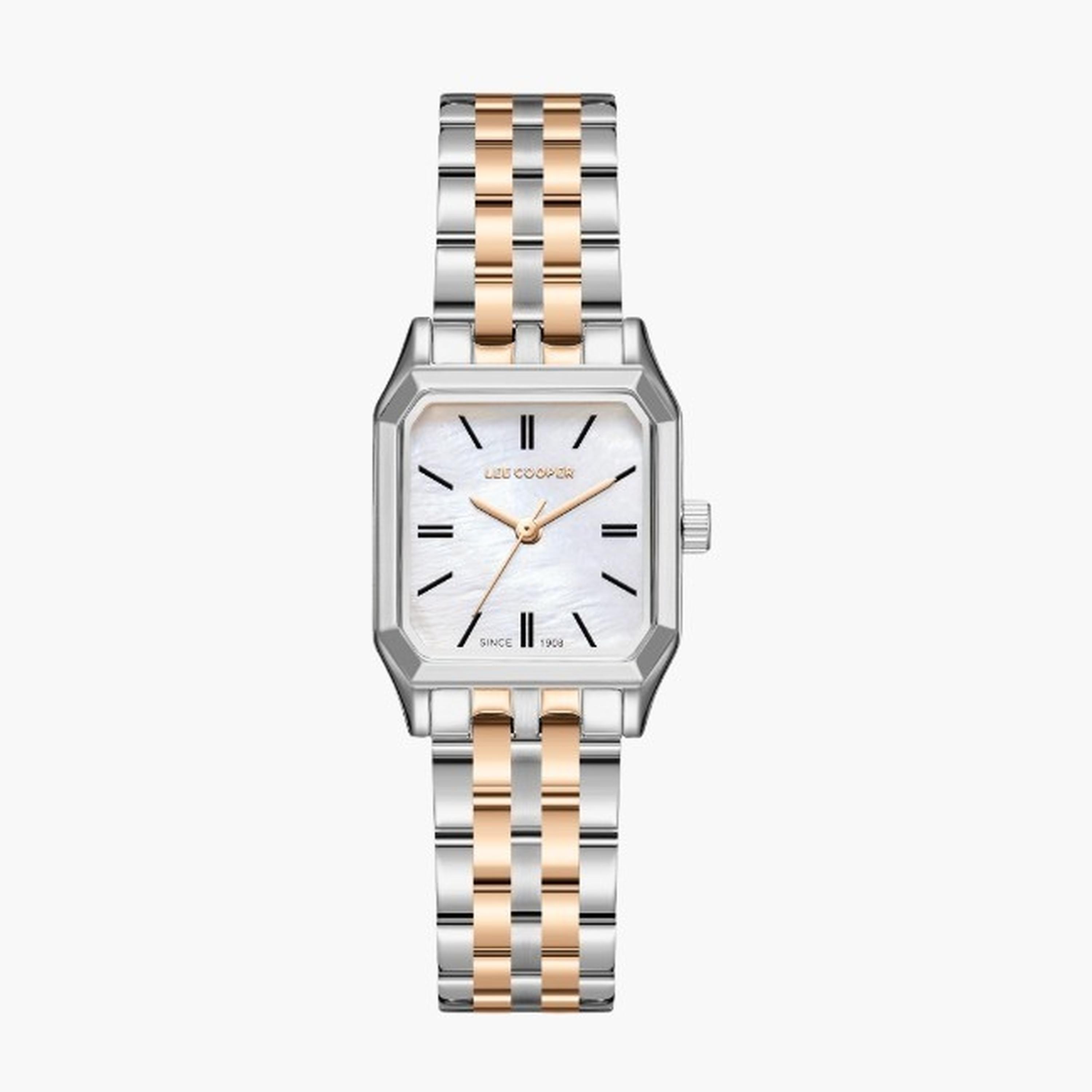لي كوبر- ساعة نسائية 31 مم تناظرية سوار معدني لون لؤلؤي-women-watchesandjewellery-watches-image-1