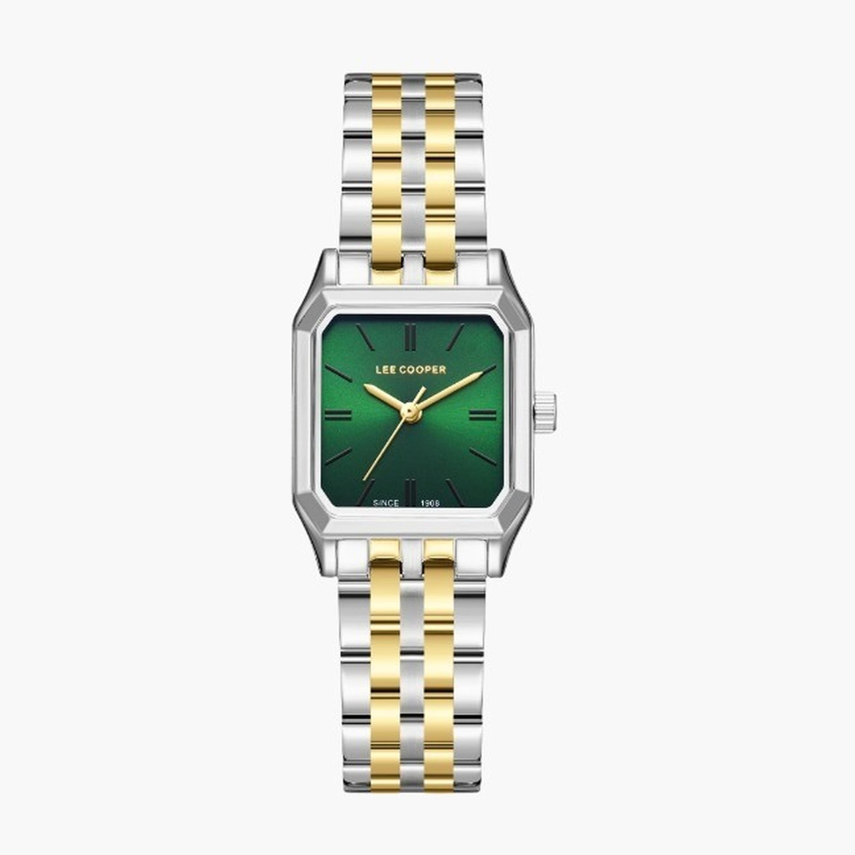 لي كوبر- ساعة نسائية 31 مم تناظرية سوار معدني لون أخضر غامق-women-watchesandjewellery-watches-image-1