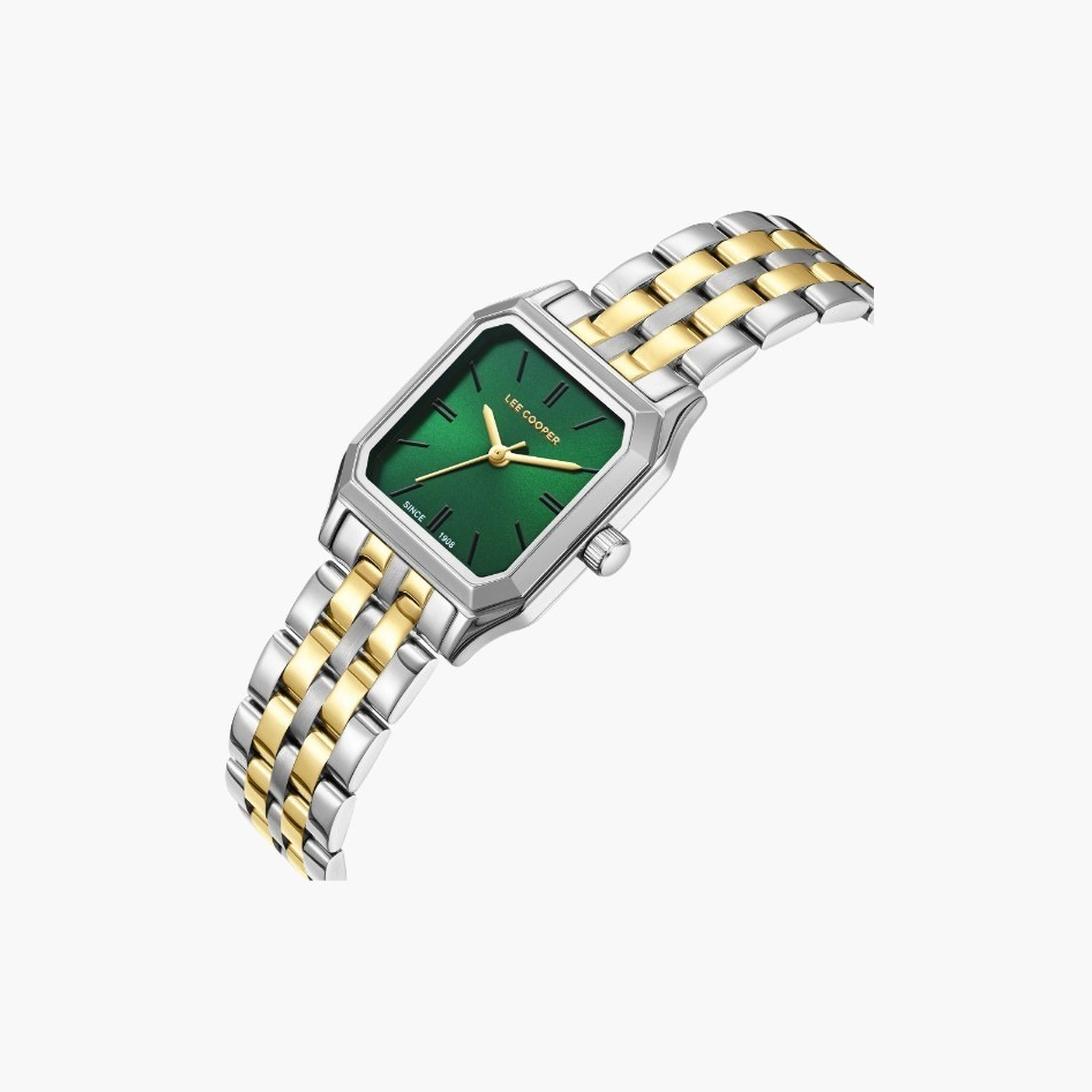 لي كوبر- ساعة نسائية 31 مم تناظرية سوار معدني لون أخضر غامق-women-watchesandjewellery-watches-image-4
