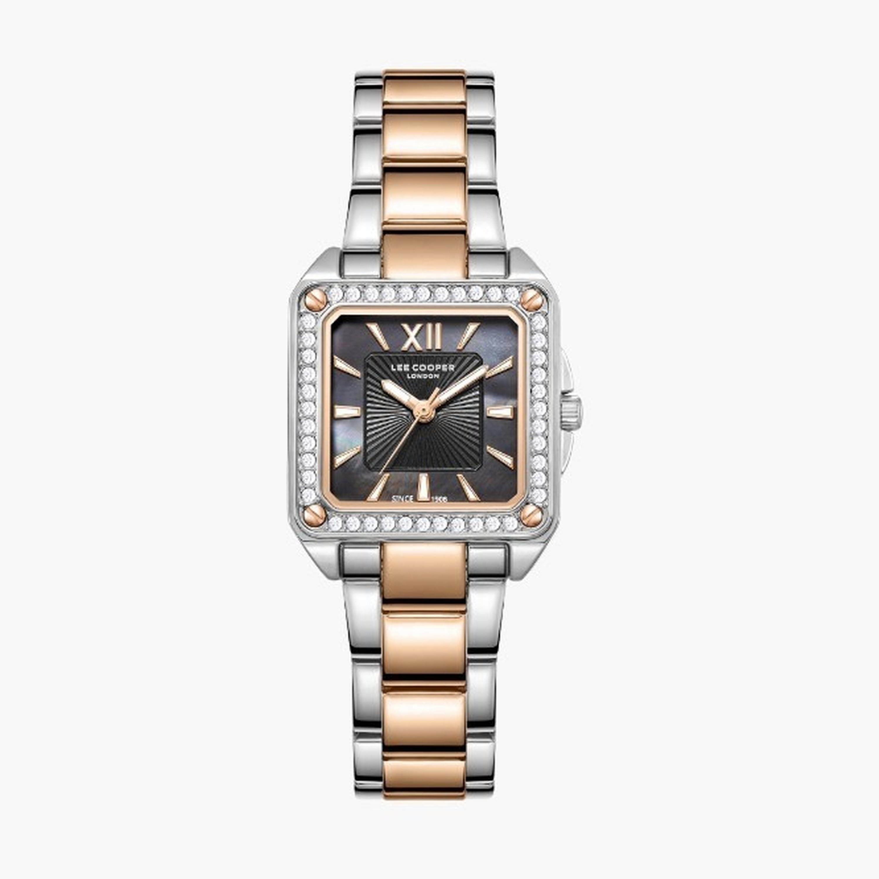 لي كوبر- ساعة نسائية 26 مم تناظرية سوار معدني لون رمادي-women-watchesandjewellery-watches-image-1