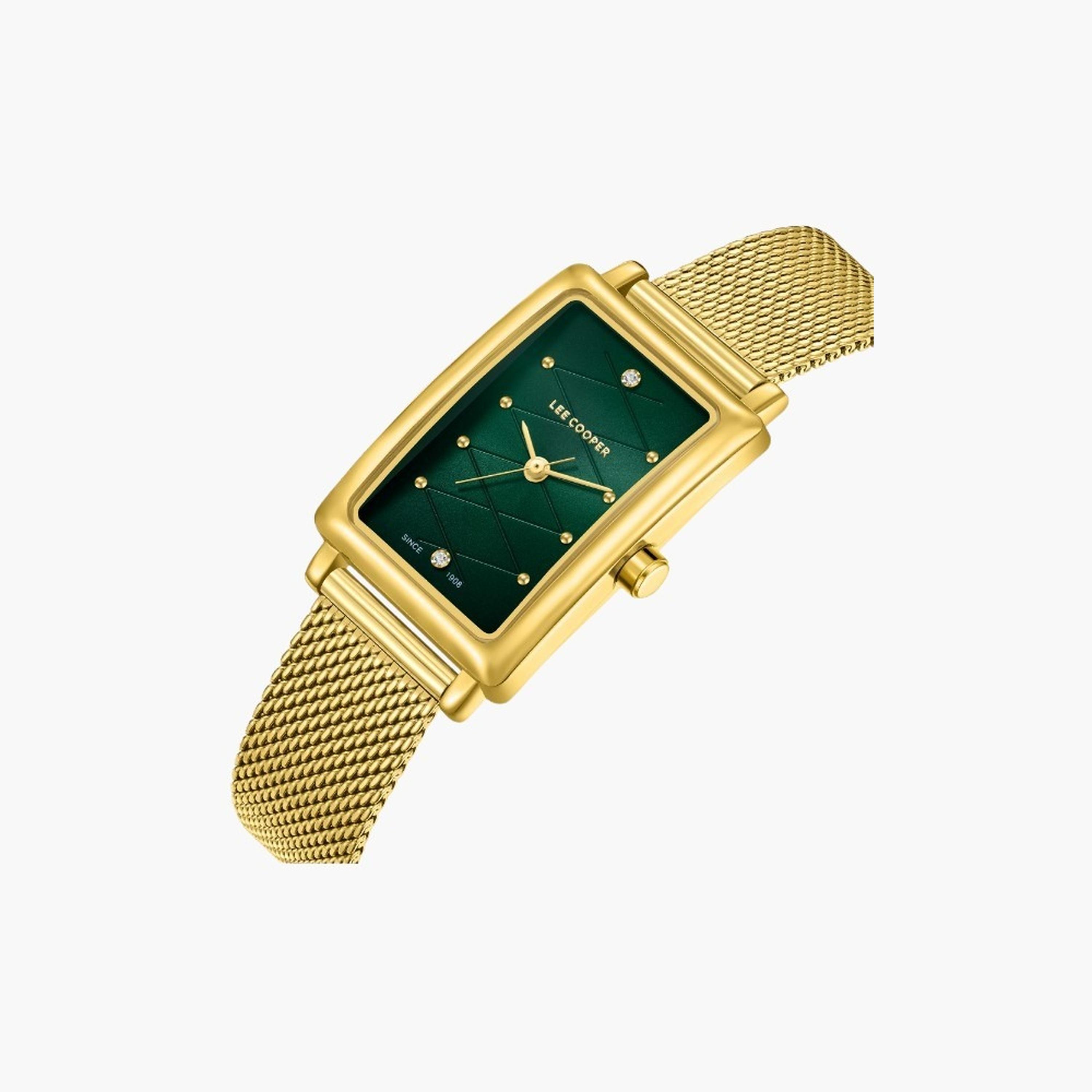 لي كوبر- ساعة نسائية 38 مم تناظرية سوار شبكي لون أخضر غامق-women-watchesandjewellery-watches-image-2