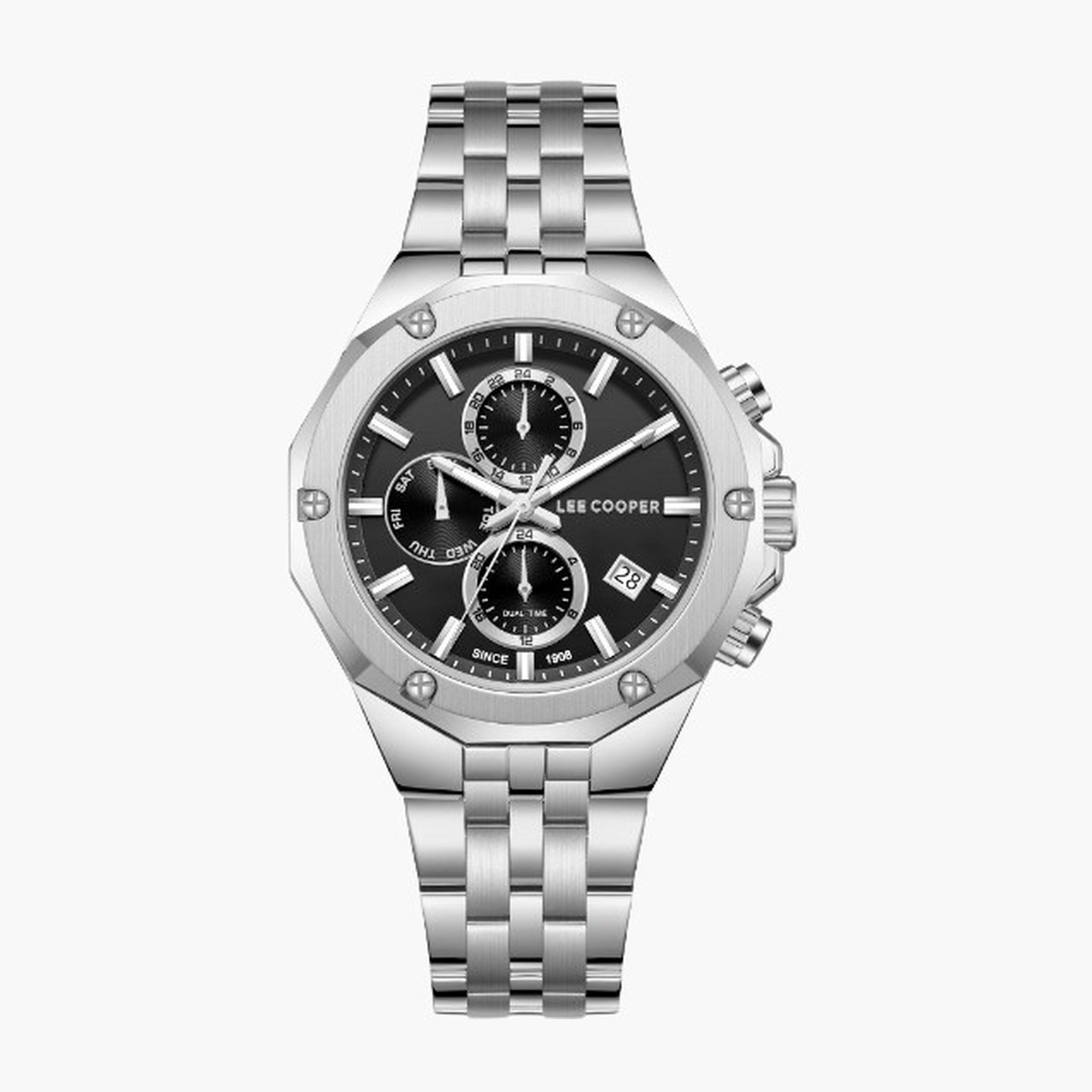 Lee Cooper Men's 42MM Silver Chronograph Metal Strap Watch | LC08104.350-men-watchesandjewellery-watches-image-1