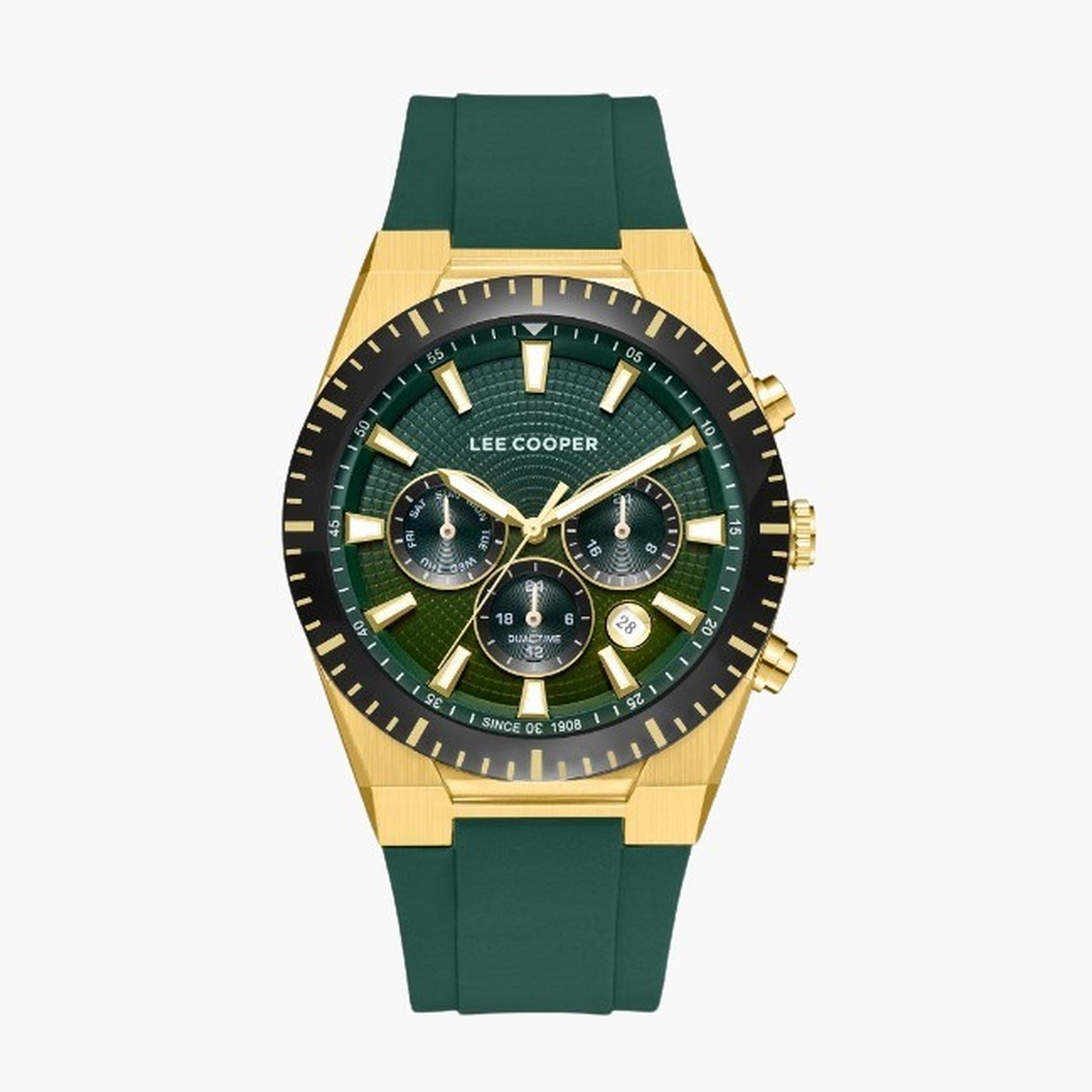 Lee Cooper Men's 42MM Green Chronograph Silicone Strap Watch | LC08088.177-men-watchesandjewellery-watches-image-1