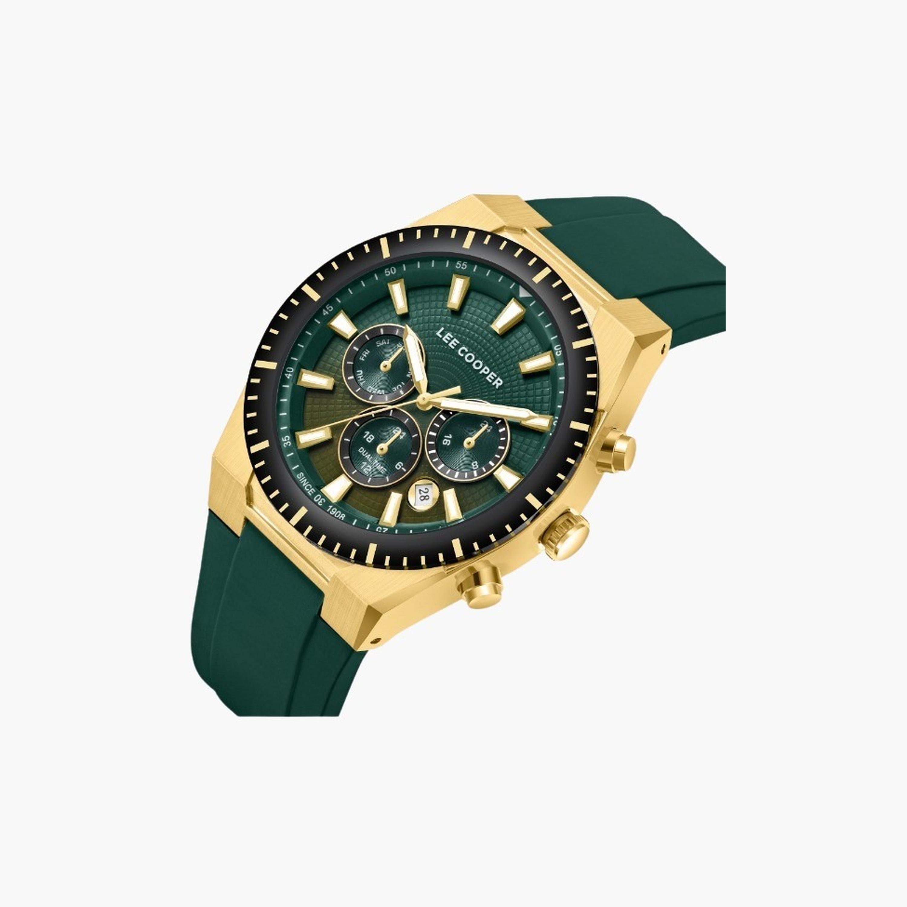 Lee Cooper Men's 42MM Green Chronograph Silicone Strap Watch | LC08088.177-men-watchesandjewellery-watches-image-2