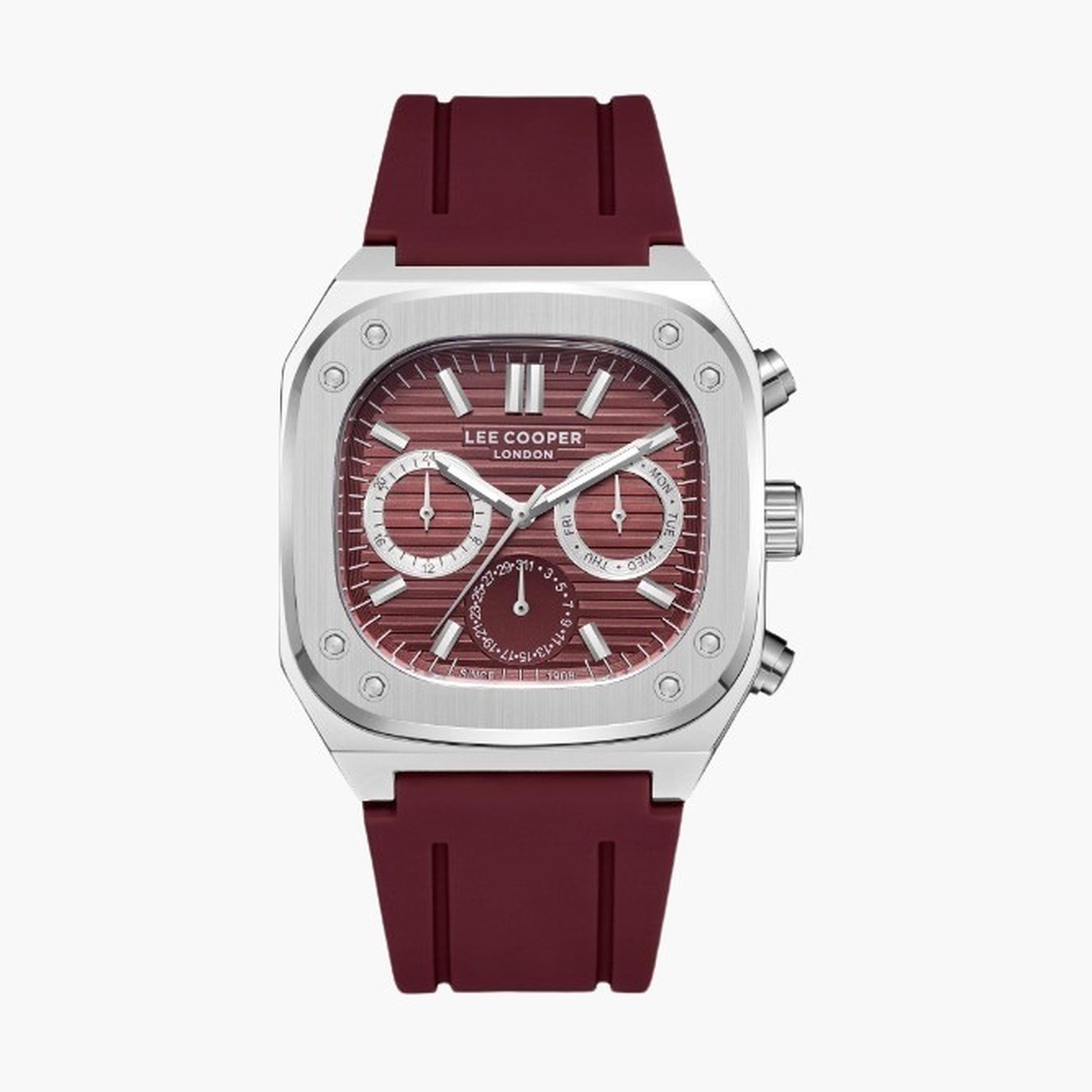 لي كوبر- ساعة رجالية 48 مم كرونوغراف سوار سيليكون لون أحمر-men-watchesandjewellery-watches-image-1