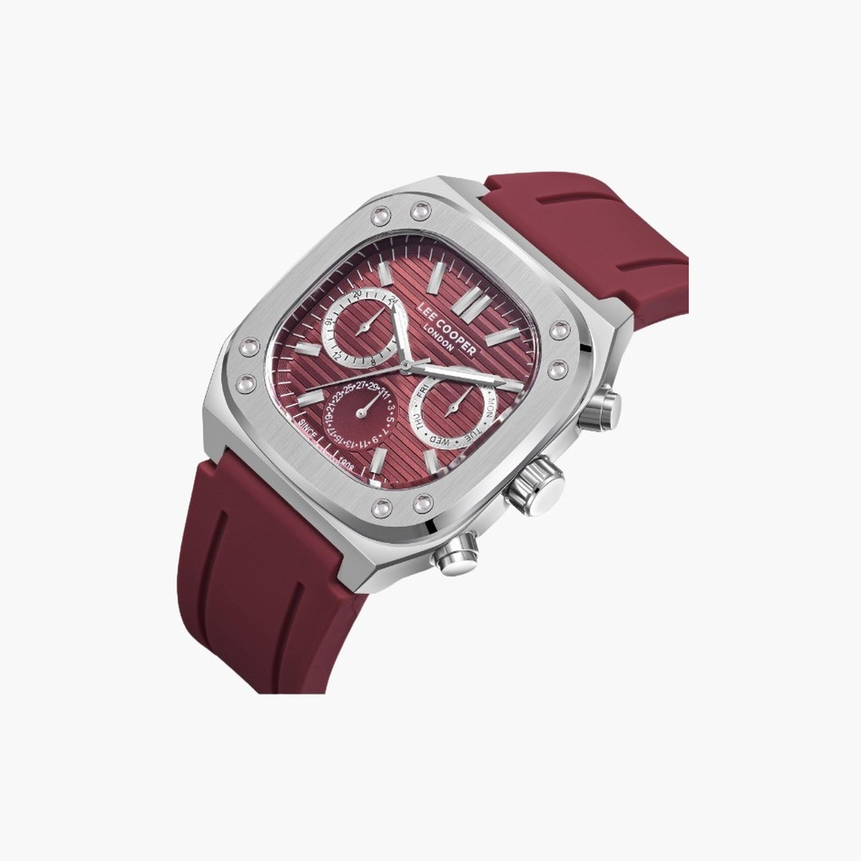 لي كوبر- ساعة رجالية 48 مم كرونوغراف سوار سيليكون لون أحمر-men-watchesandjewellery-watches-image-2