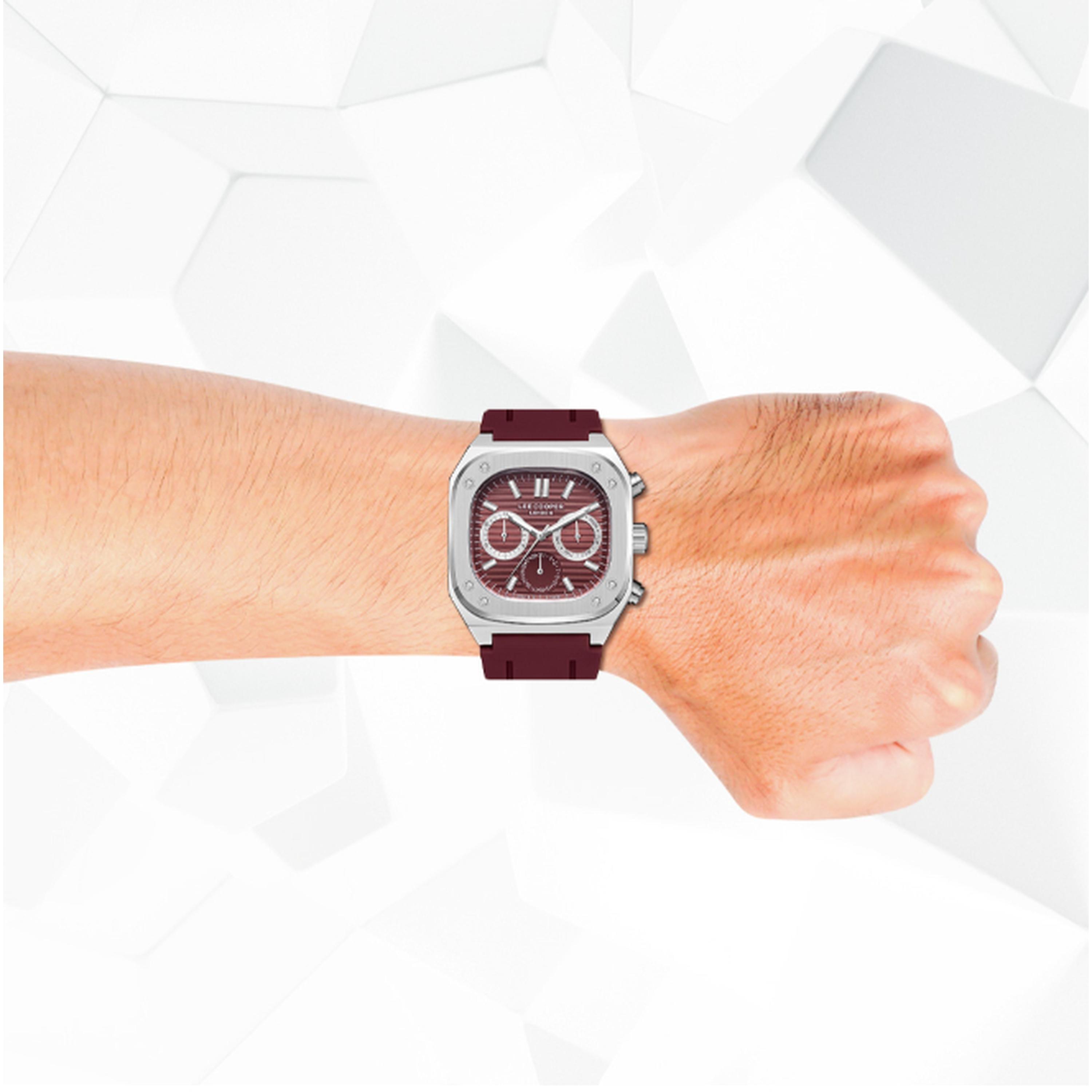 لي كوبر- ساعة رجالية 48 مم كرونوغراف سوار سيليكون لون أحمر-men-watchesandjewellery-watches-image-8