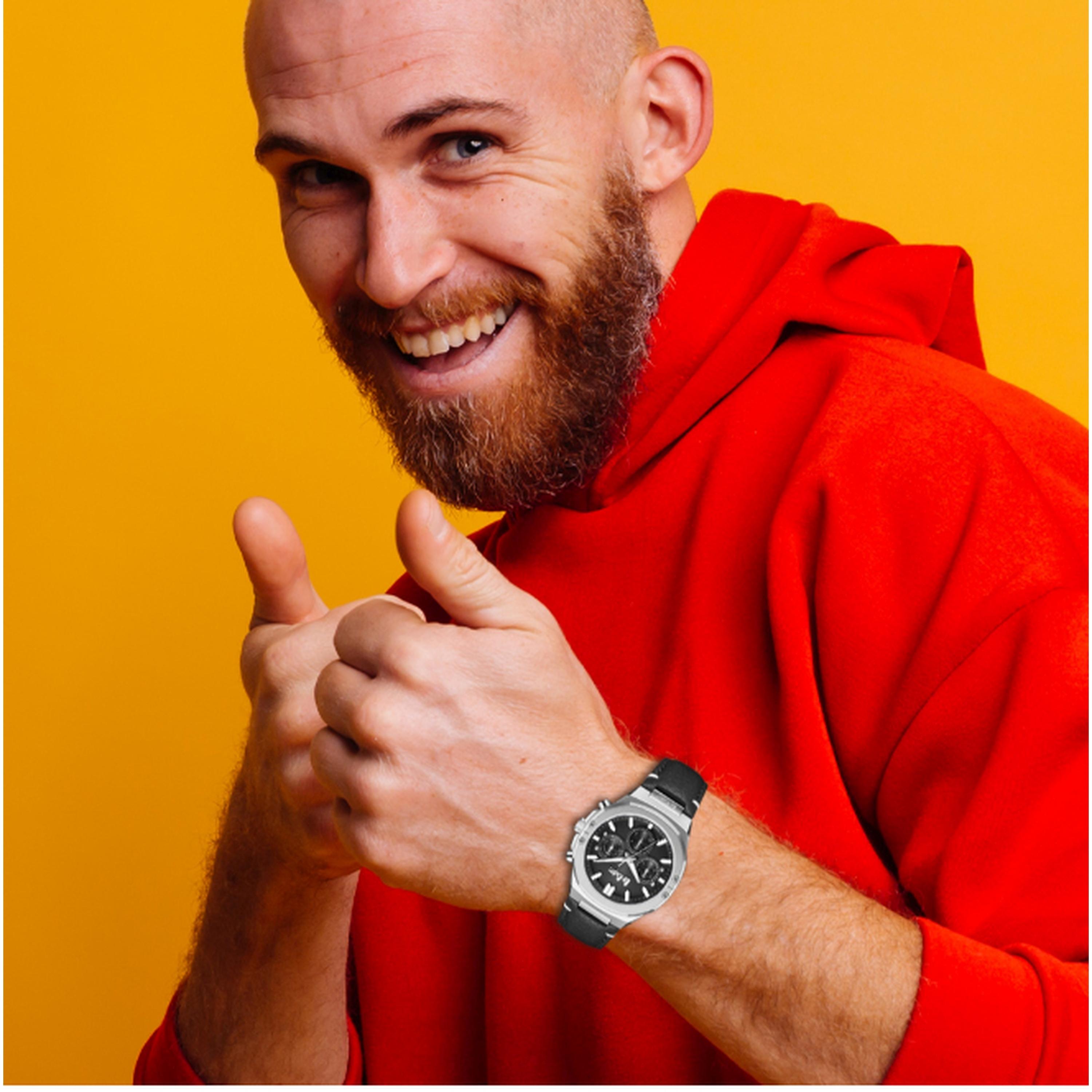 لي كوبر- ساعة رجالية 43 مم كرونوغراف سوار جلدي لون أسود-men-watchesandjewellery-watches-image-7