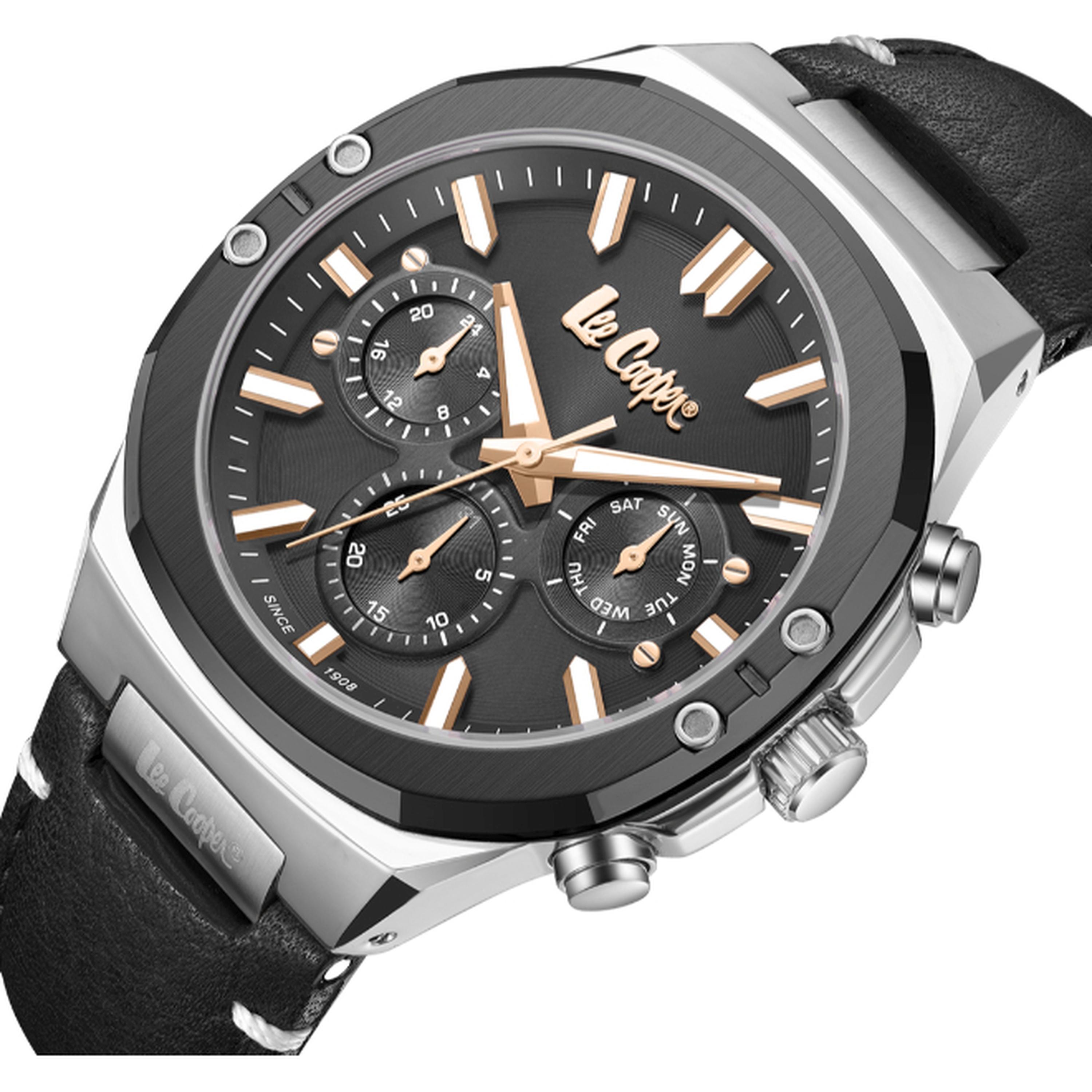 Lee Cooper Men's 43MM Black Chronograph Leather Strap Watch | LC07992.061-men-watchesandjewellery-watches-image-5