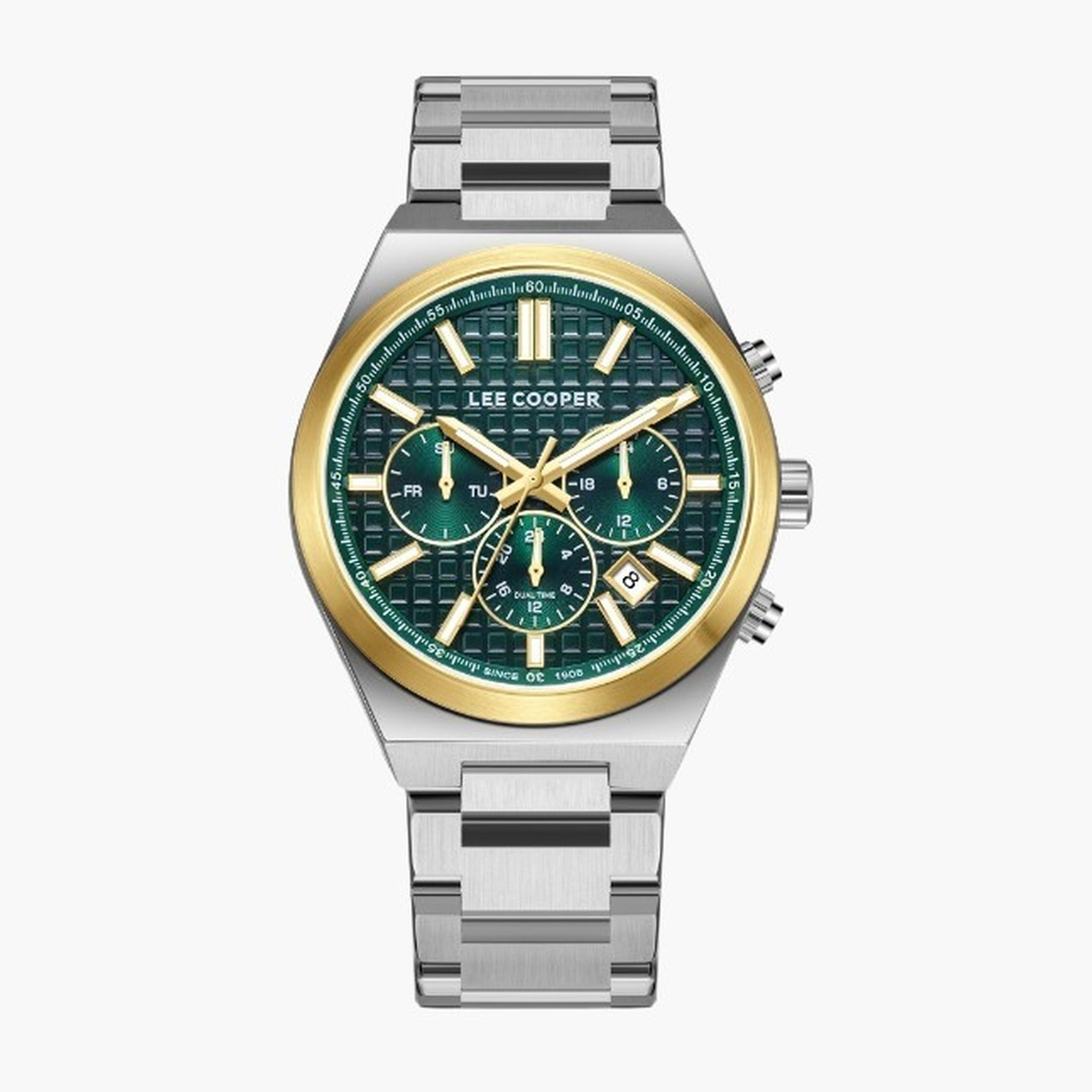 Lee Cooper Men's 41MM Silver Chronograph Metal Strap Watch | LC08084.270-men-watchesandjewellery-watches-image-1