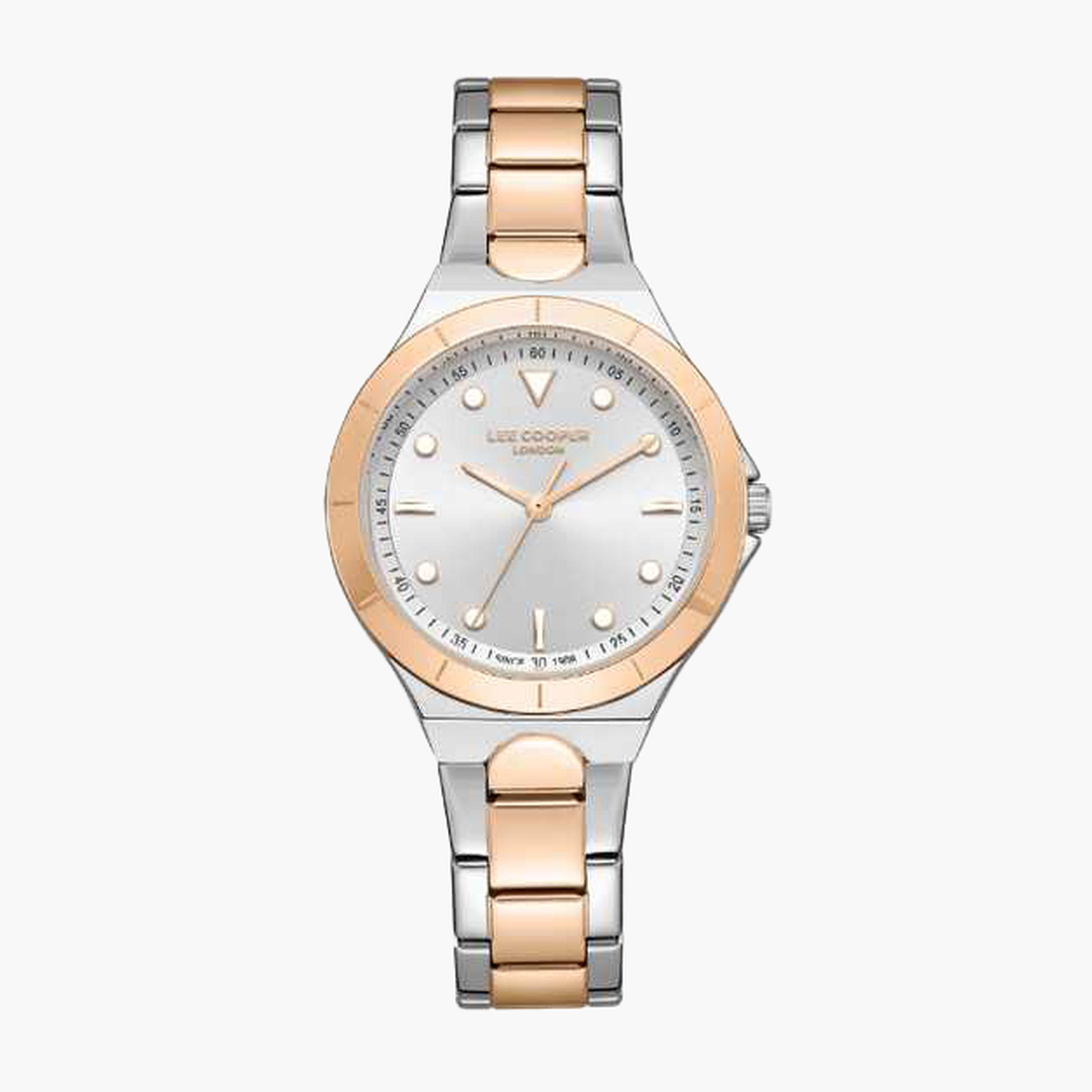 لي كوبر- ساعة نسائية 34 مم تناظرية سوار معدني لون فضي-women-watchesandjewellery-watches-image-1