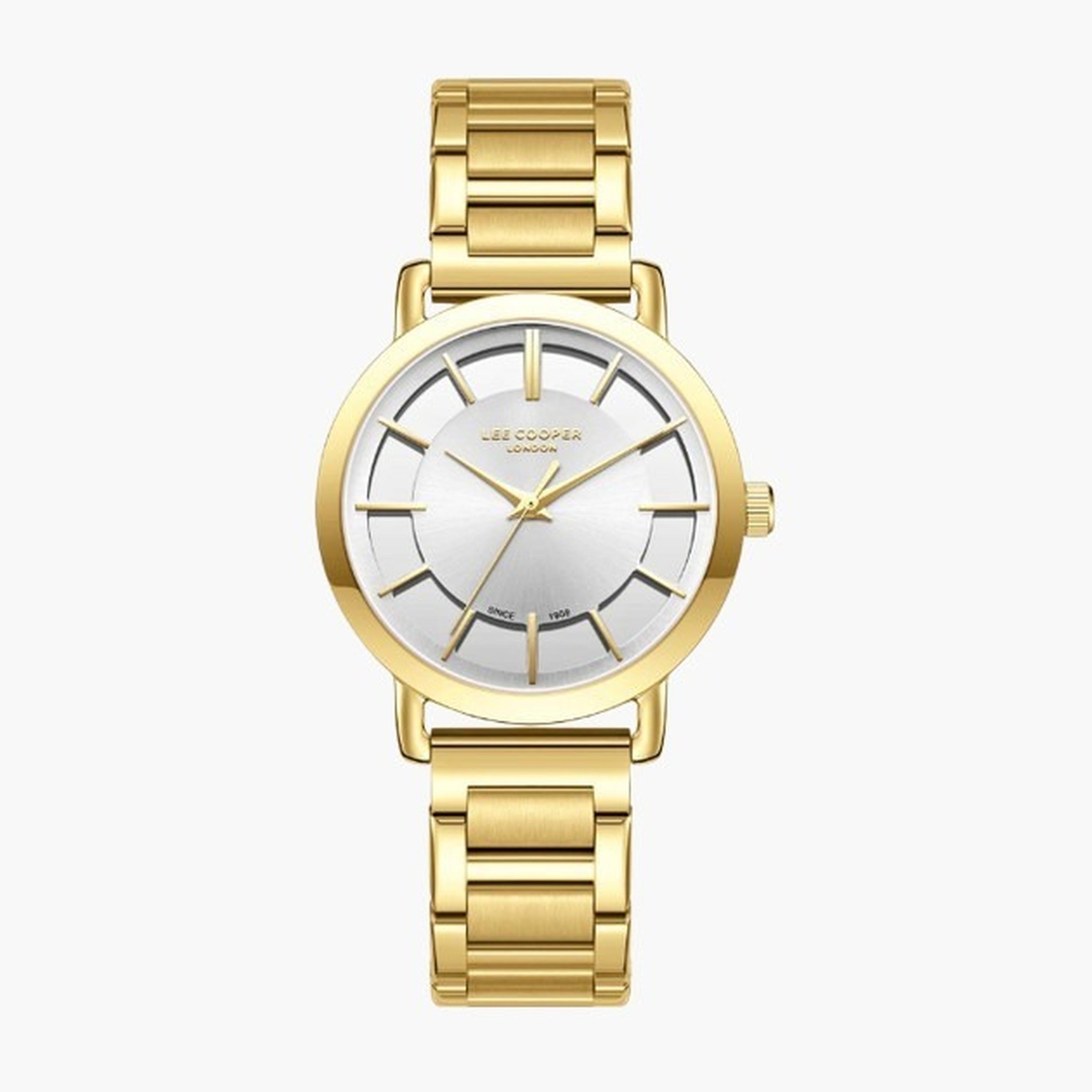 لي كوبر- ساعة نسائية 35 مم تناظرية سوار معدني لون فضي-women-watchesandjewellery-watches-image-1