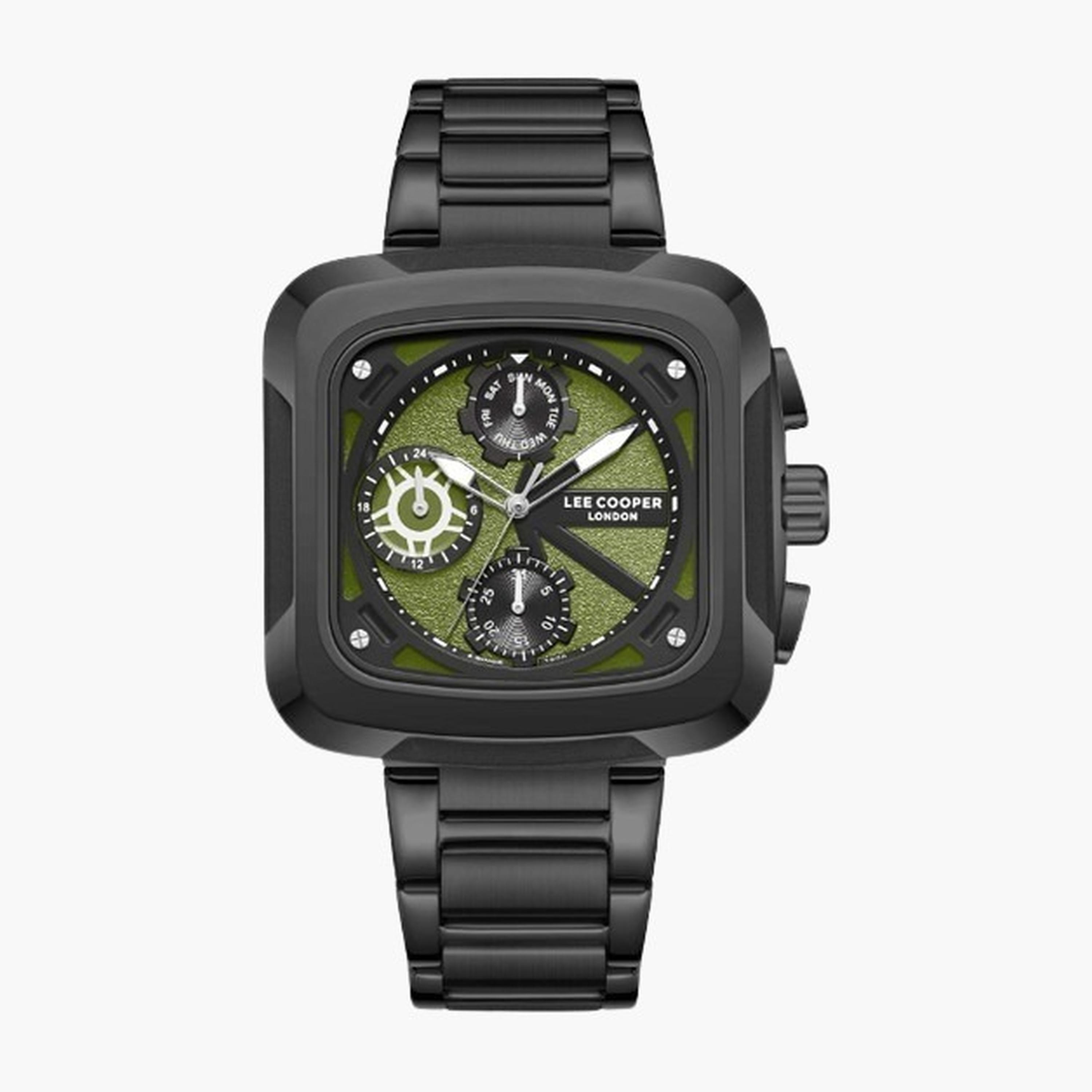 Lee Cooper Men's 40MM Black Chronograph Metal Strap Watch | LC08013.070-men-watchesandjewellery-watches-image-1
