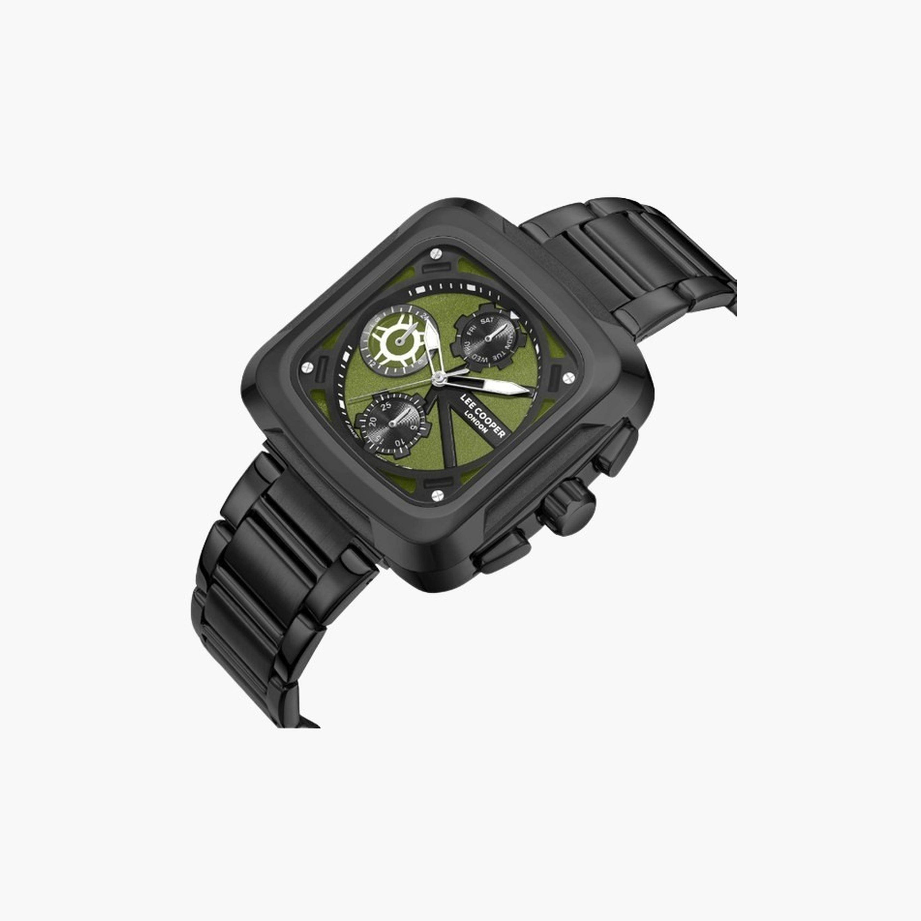 Lee Cooper Men's 40MM Black Chronograph Metal Strap Watch | LC08013.070-men-watchesandjewellery-watches-image-2