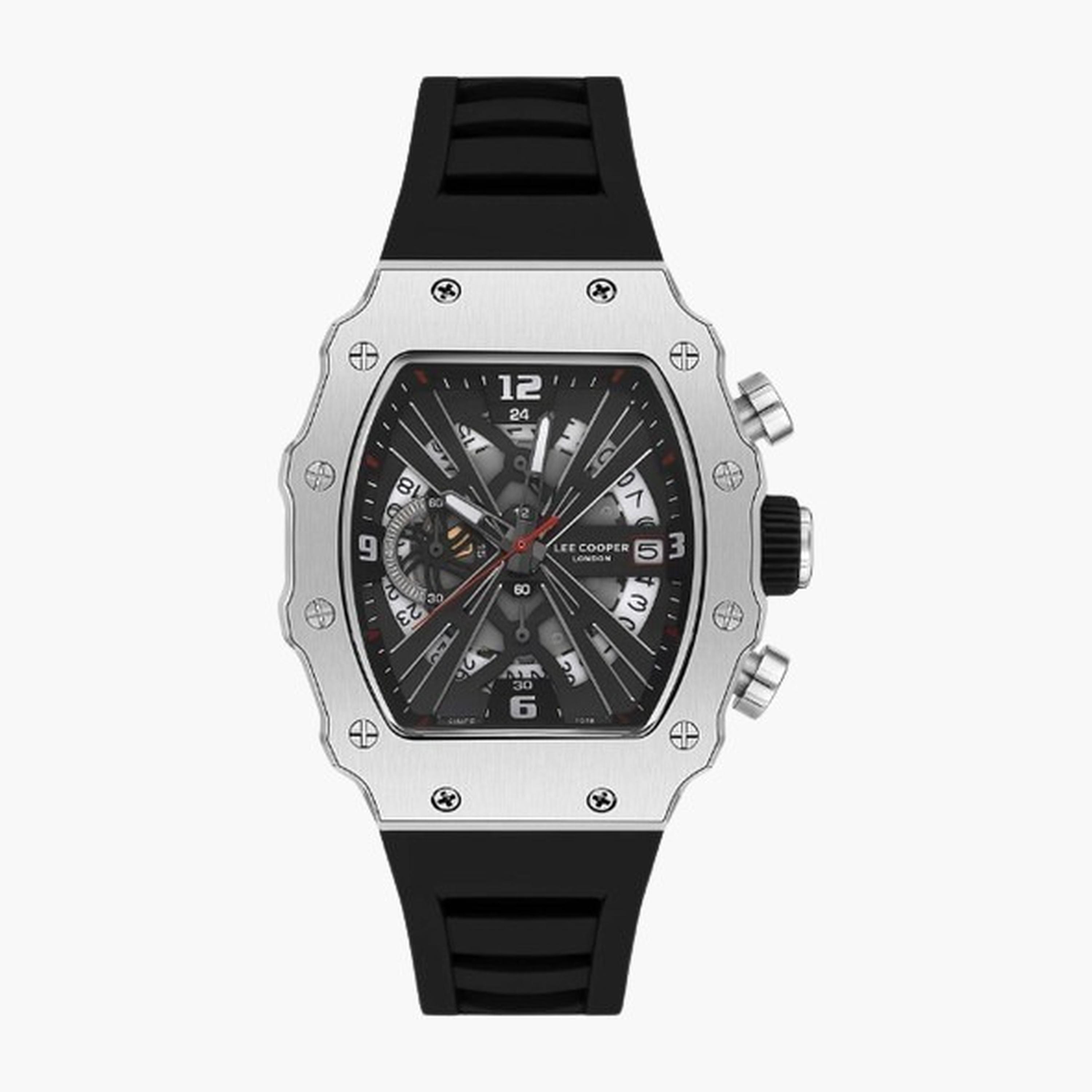 Lee Cooper Men's 42MM Black Chronograph Silicone Strap Watch | LC08062.351-men-watchesandjewellery-watches-image-1