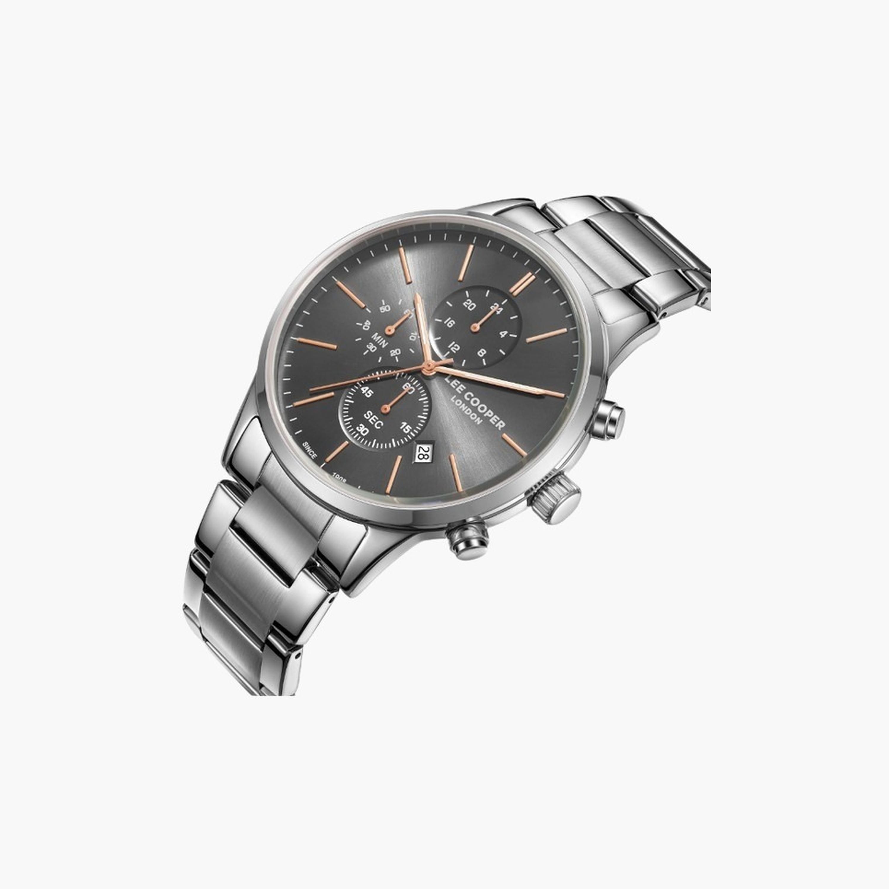 Lee Cooper Men's 43.5MM Silver Chronograph Metal Strap Watch | LC08042.360-men-watchesandjewellery-watches-image-2