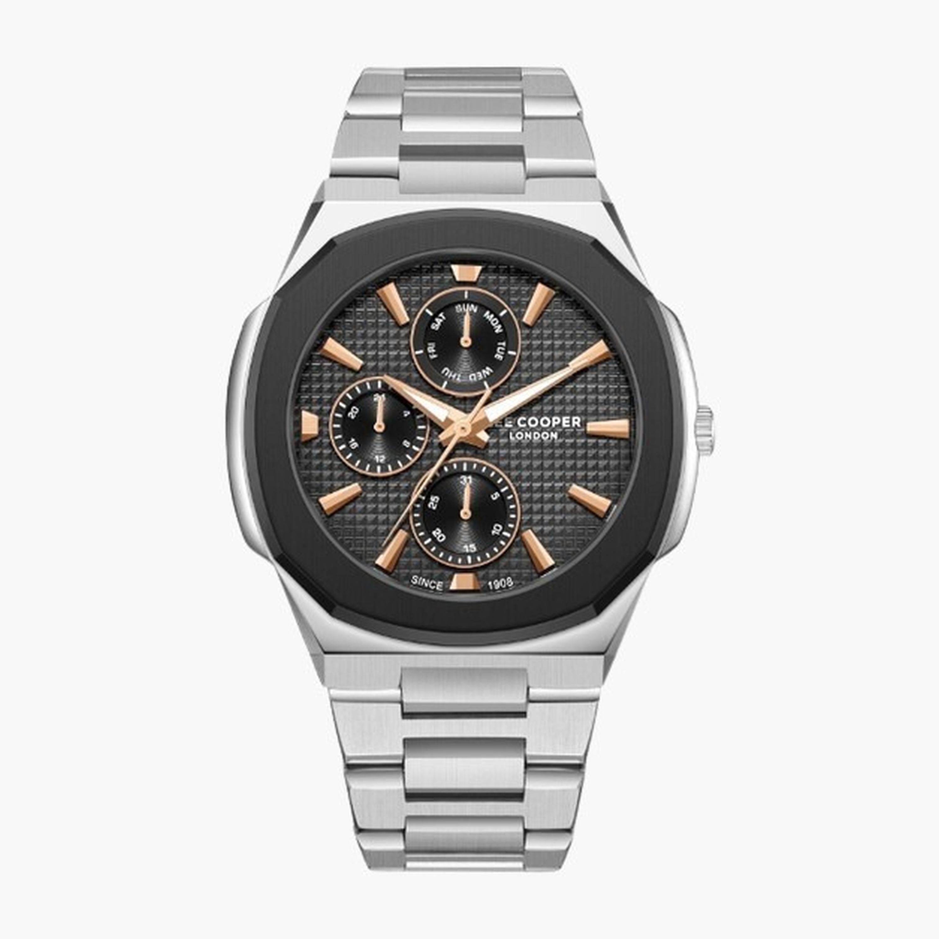 Lee Cooper Men's 45MM Silver Chronograph Metal Strap Watch | LC08047.360-men-watchesandjewellery-watches-image-1