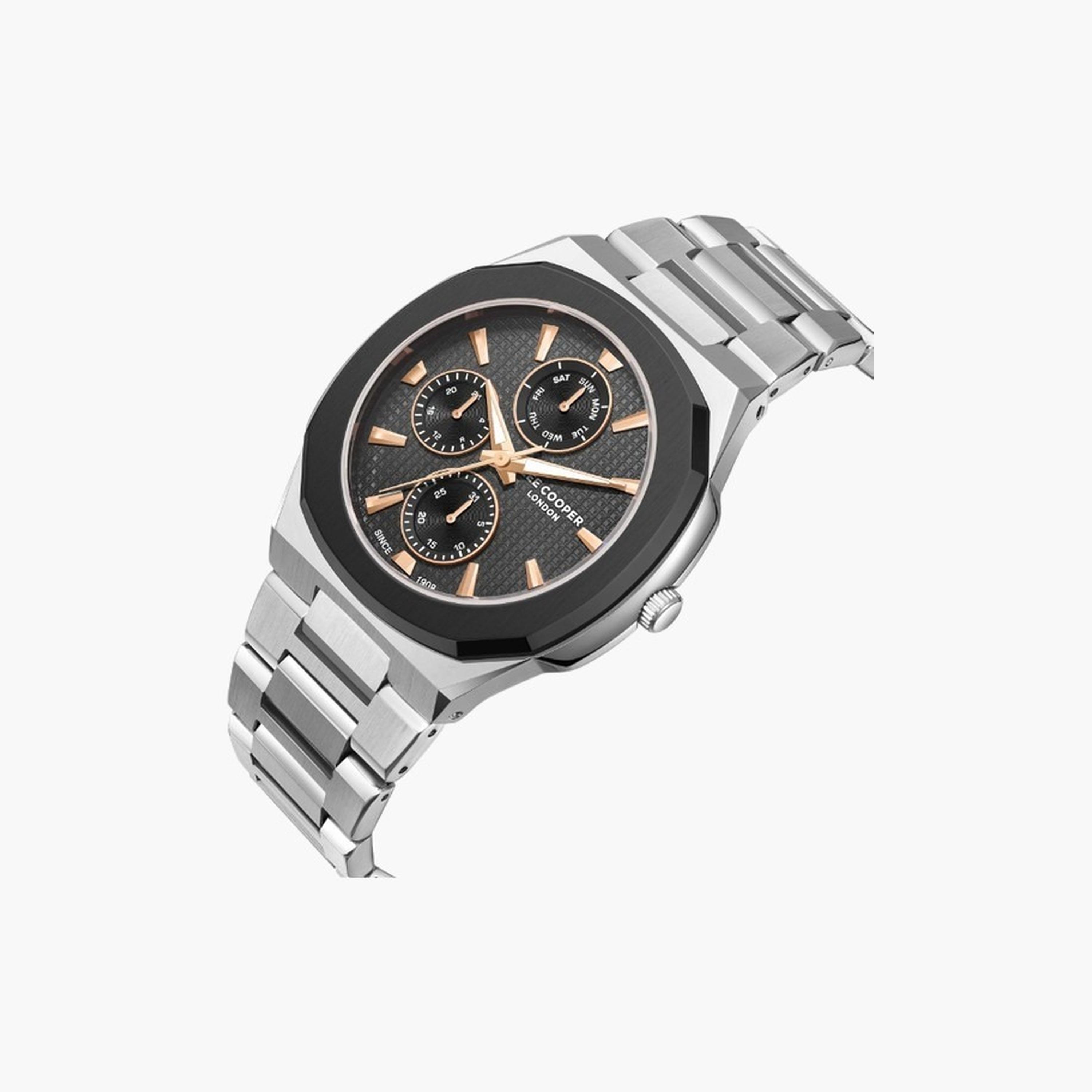 Lee Cooper Men's 45MM Silver Chronograph Metal Strap Watch | LC08047.360-men-watchesandjewellery-watches-image-2